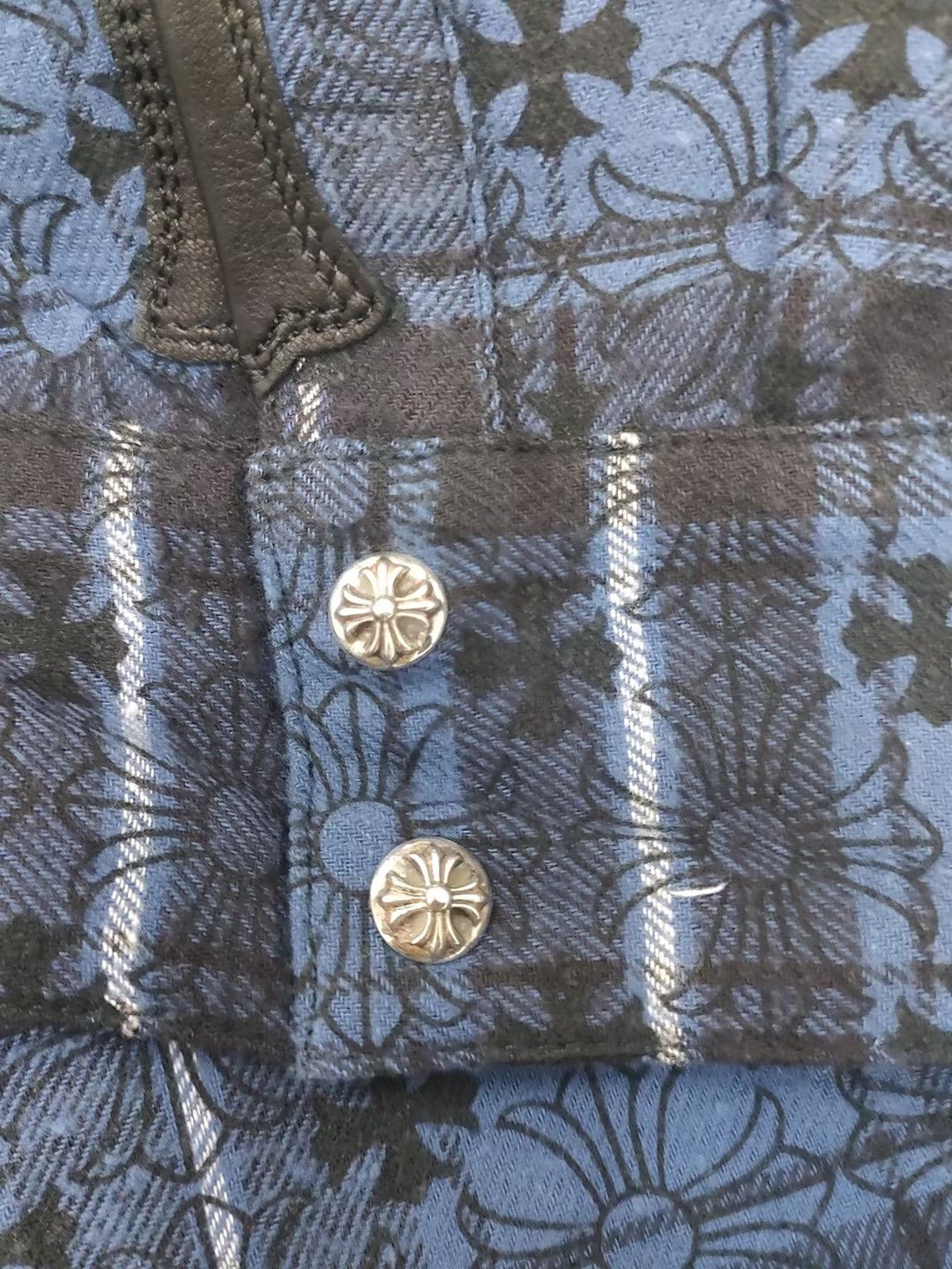 Chrome Hearts Chrome Hearts LOOSE END Blue Monogram Cross Flannel Shirt Size US M / EU 48-50 / 2 - 4 Thumbnail