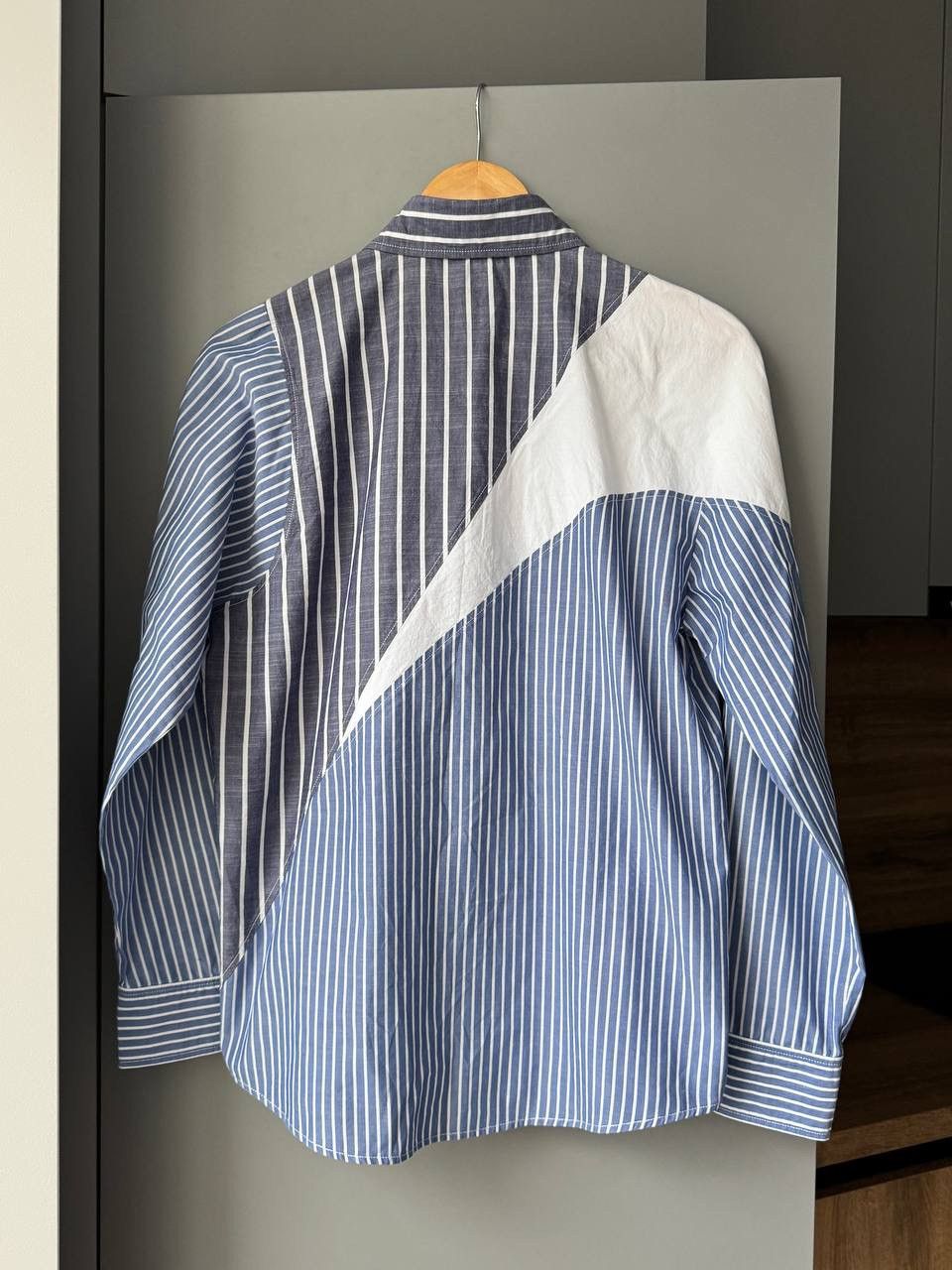 Cedric Charlier Cédric Charlier Two Tone Runway Stripe Shirt Button Up Size M / US 6-8 / IT 42-44 - 2 Thumbnail