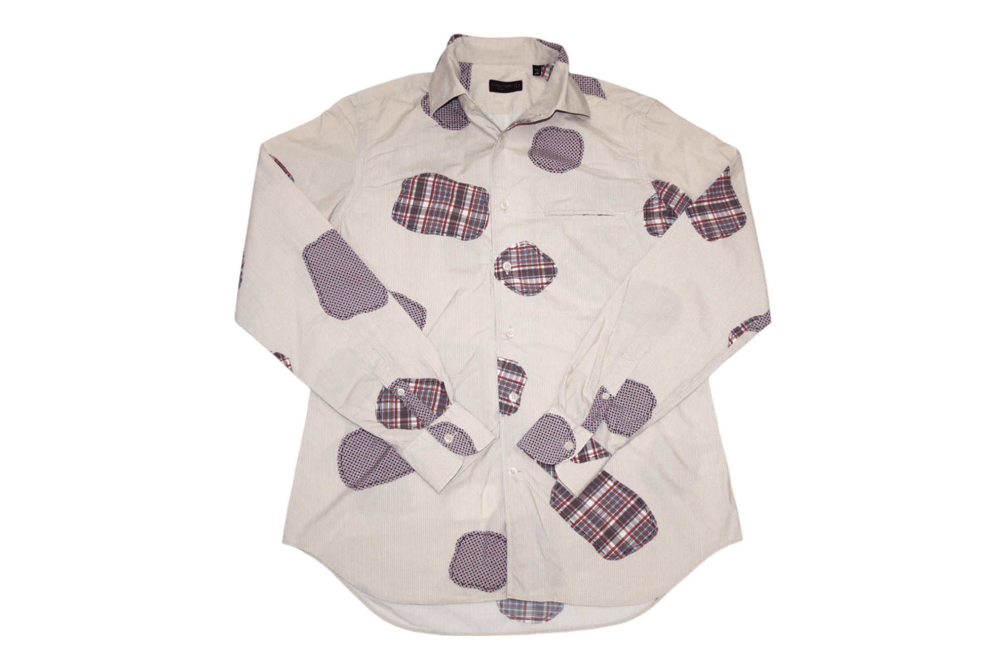 Corneliani Corneliani ID Boro Patchwork Cutaway collar casual shirt Size US M / EU 48-50 / 2 - 1 Thumbnail