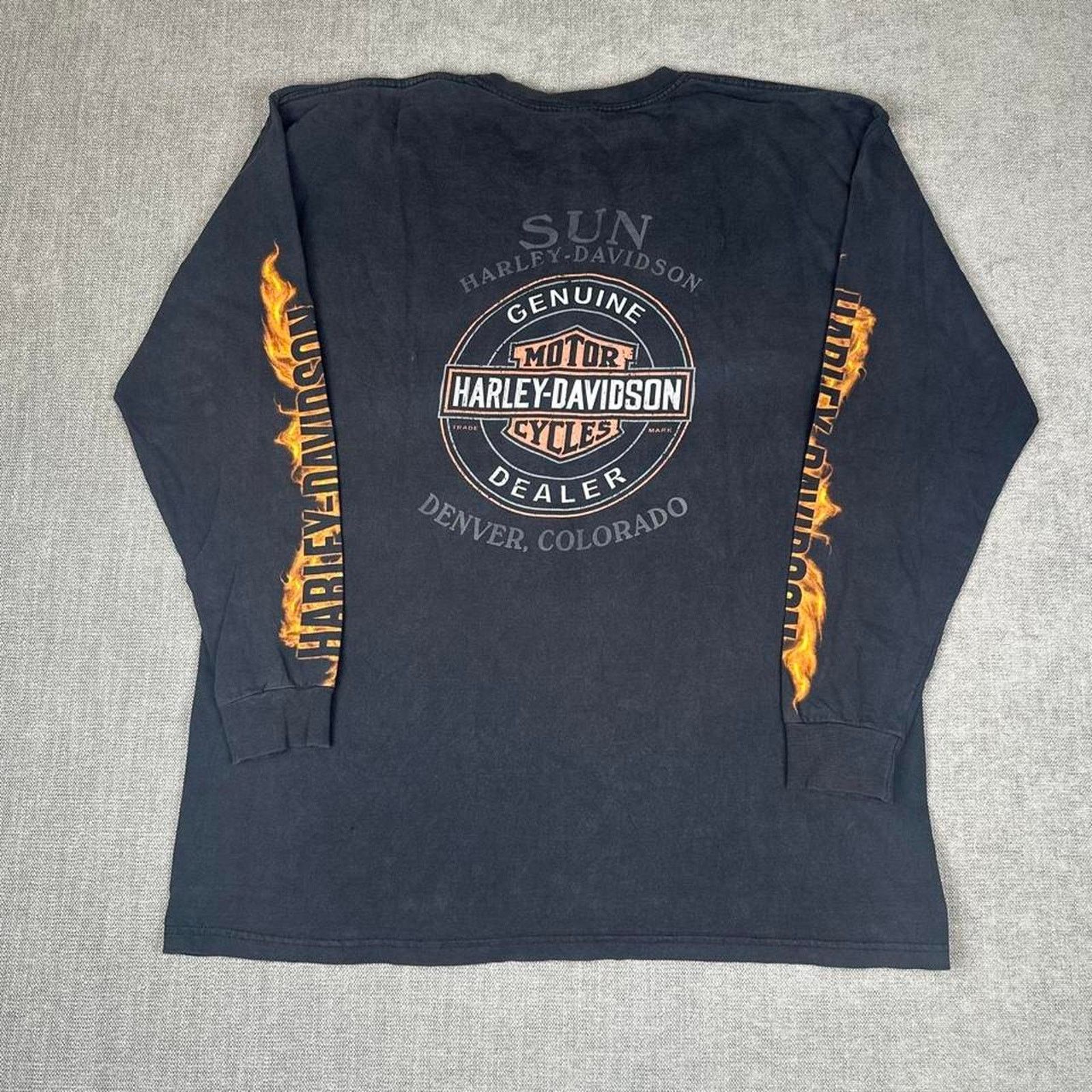 Harley Davidson Harley Davidson Flames Skull long sleeve T-shirt Size US XXL / EU 58 / 5 - 3 Thumbnail