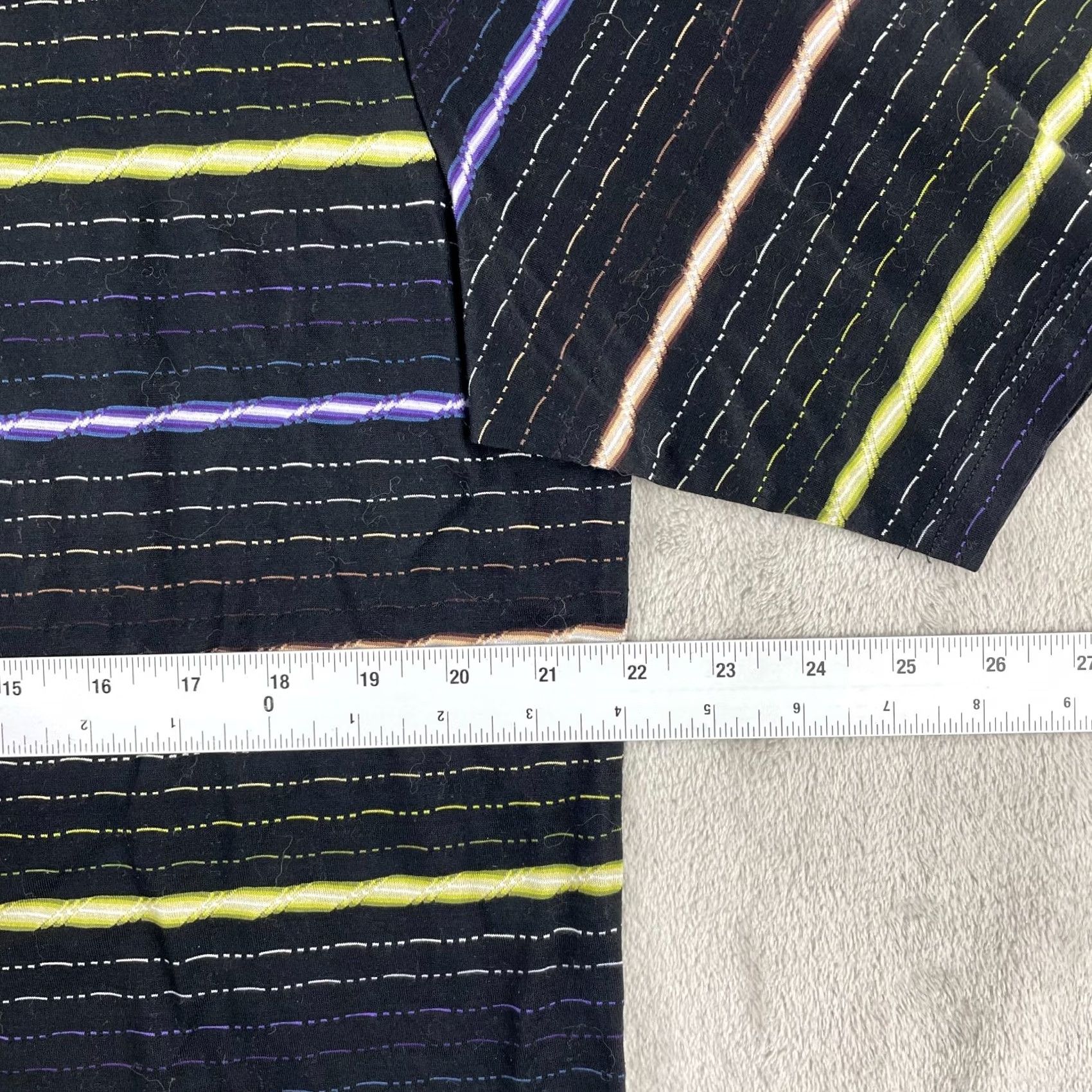 BUGATCHI BUGATCHI Polo Shirt Men Medium Black Multi Striped Mercerized Cotton SS NWT 29 Size US M / EU 48-50 / 2 - 6 Thumbnail