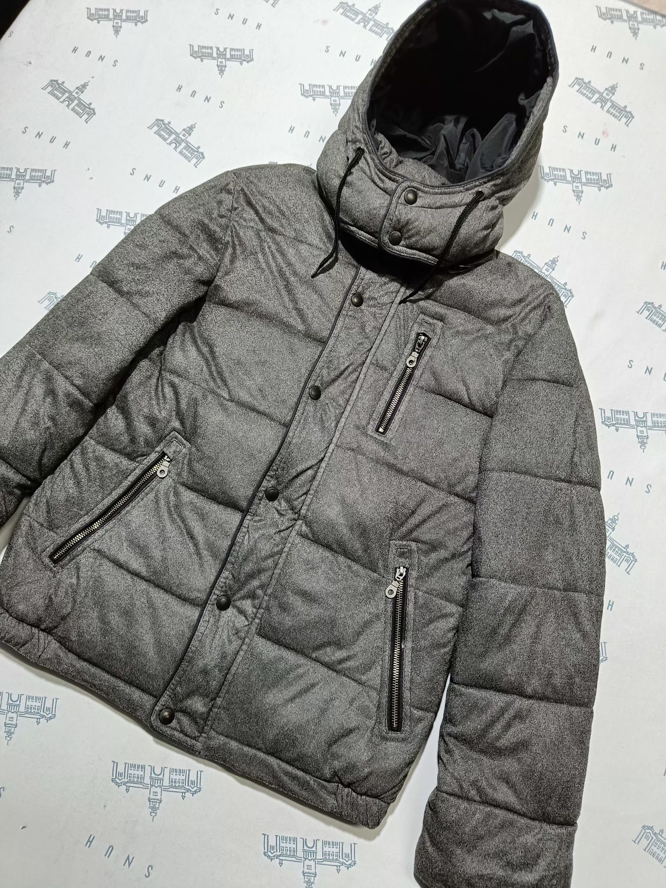 Japanese Brand MEN BAT-SU ZIPPER BUTTON UP HOODIE PUFFER JACKET Size US M / EU 48-50 / 2 - 3 Thumbnail
