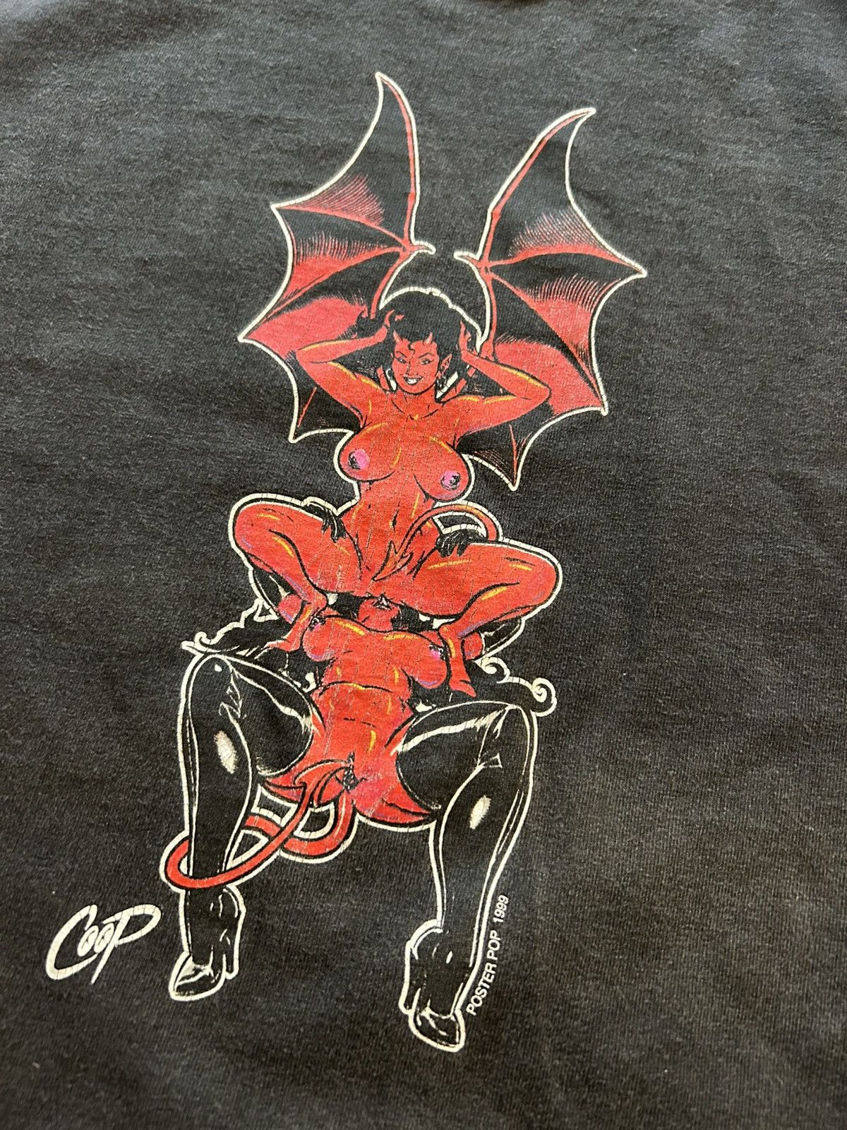 Vintage Coop Lesbian Devil Tee Size US XL / EU 56 / 4 - 2 Thumbnail