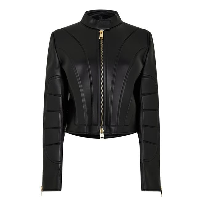 Bottega Veneta Bottega Veneta Biker Moto High Neck Slim Fit Jacket in Black Size S / US 4 / IT 40 - 1 Thumbnail