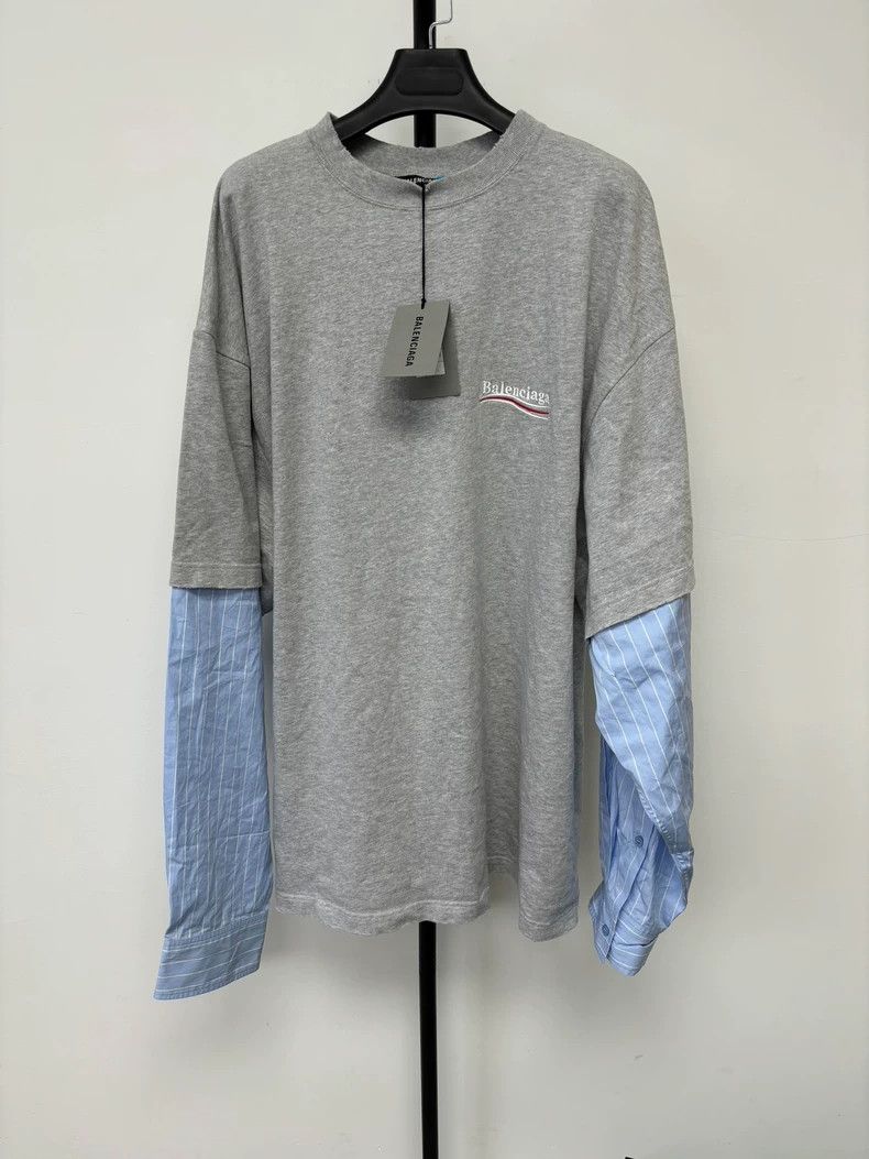 Balenciaga Embroidered Coke Fake Two-Piece Long Sleeve T-S