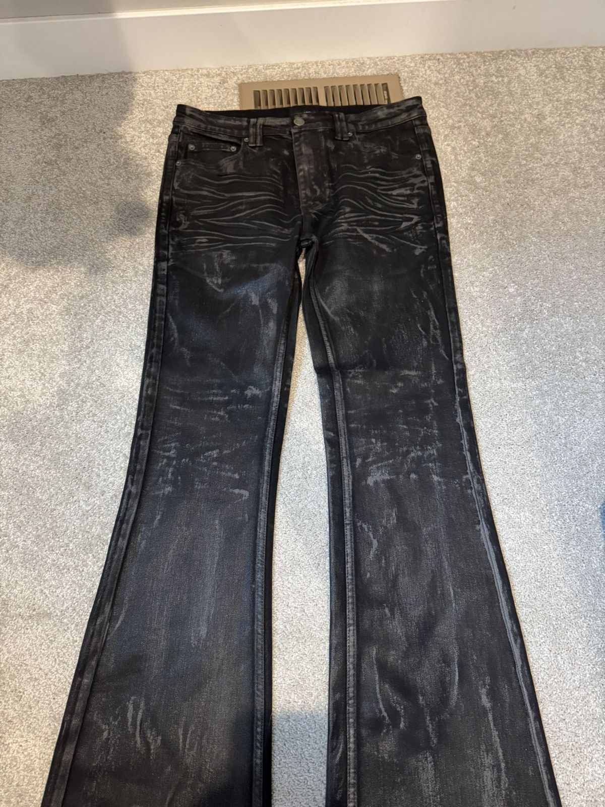 Other Black Waxed Flared Denim Size US 32 / EU 48 - 2 Thumbnail