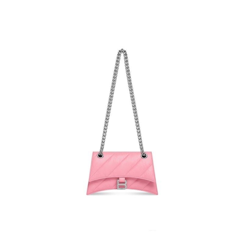 Balenciaga o1s1rm1124 Size: OS / Crush XS Chain Bag Quilted in Pink Size ONE SIZE - 4 Thumbnail