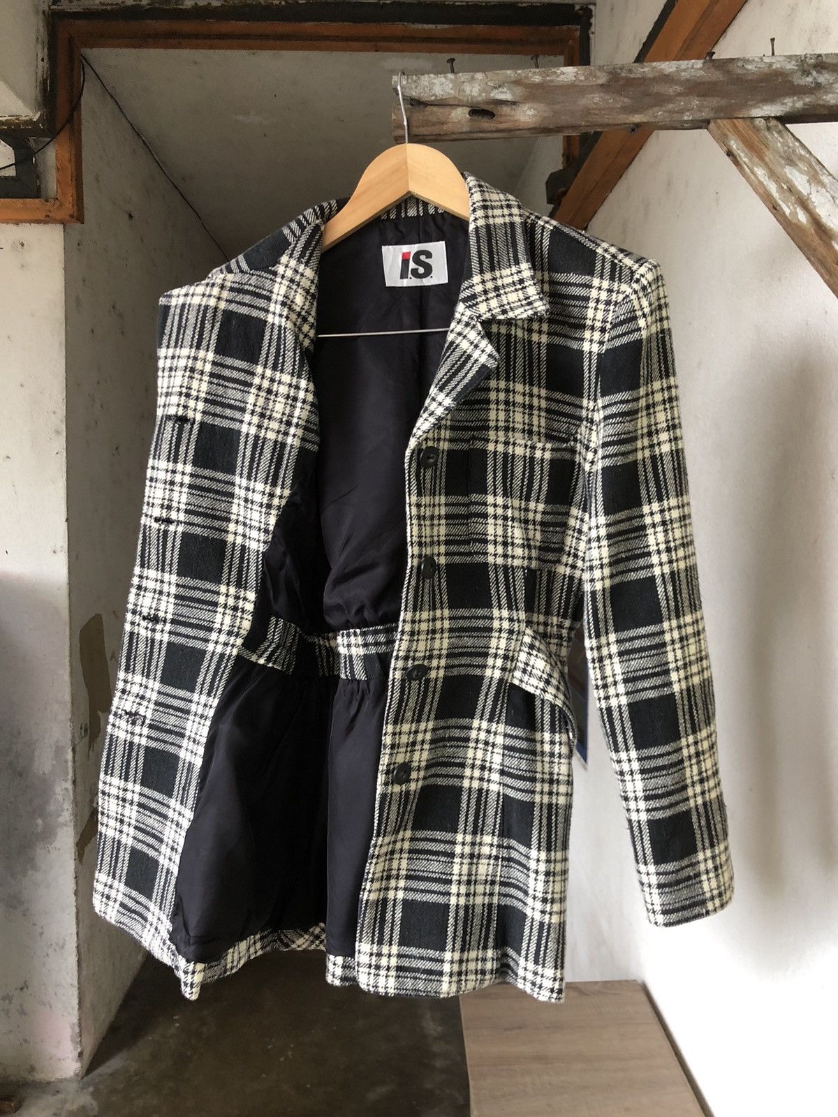 Vintage Issey Miyake IS Cotton Checked Coat Jacket