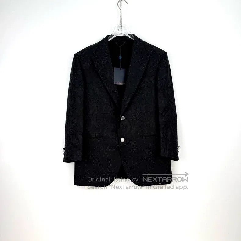 Louis Vuitton Louis Vuitton Black full logo cotton, mulberry silk, linen Size US L / EU 52-54 / 3 - 3 Thumbnail