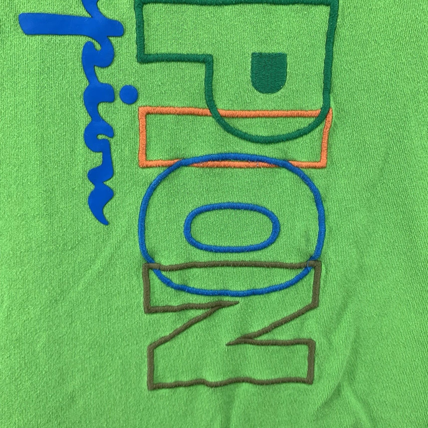 Champion VINTAGE Champion Men's T-Shirt Crew Neck Short Sleeve Neon Green Logo Embroidered Cotton All Seasons L Size US L / EU 52-54 / 3 - 7 Thumbnail