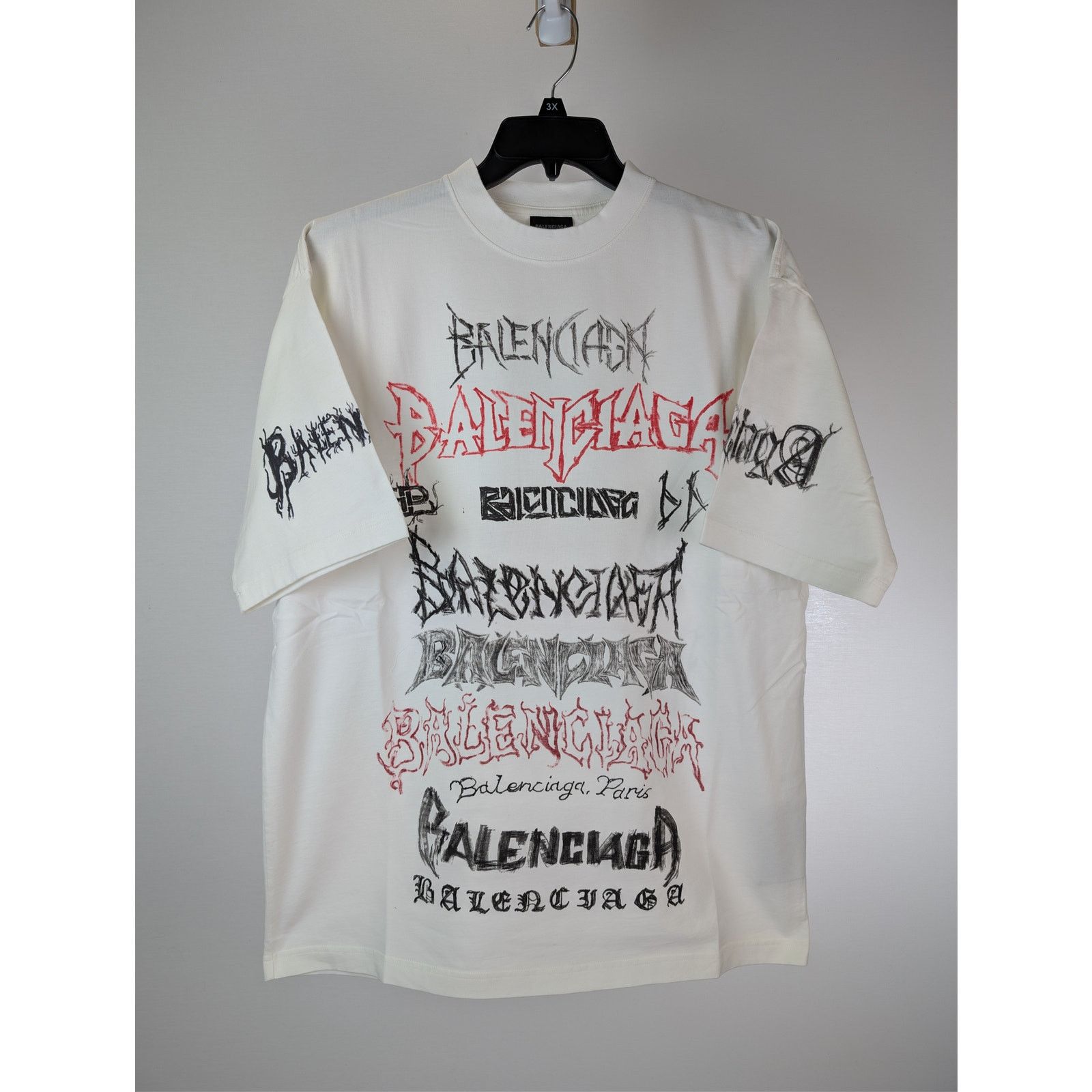 Balenciaga o1rshd1 Heavy Graphic Print DIY Metal Logo T-shirt in White Size US M / EU 48-50 / 2 - 2 Thumbnail