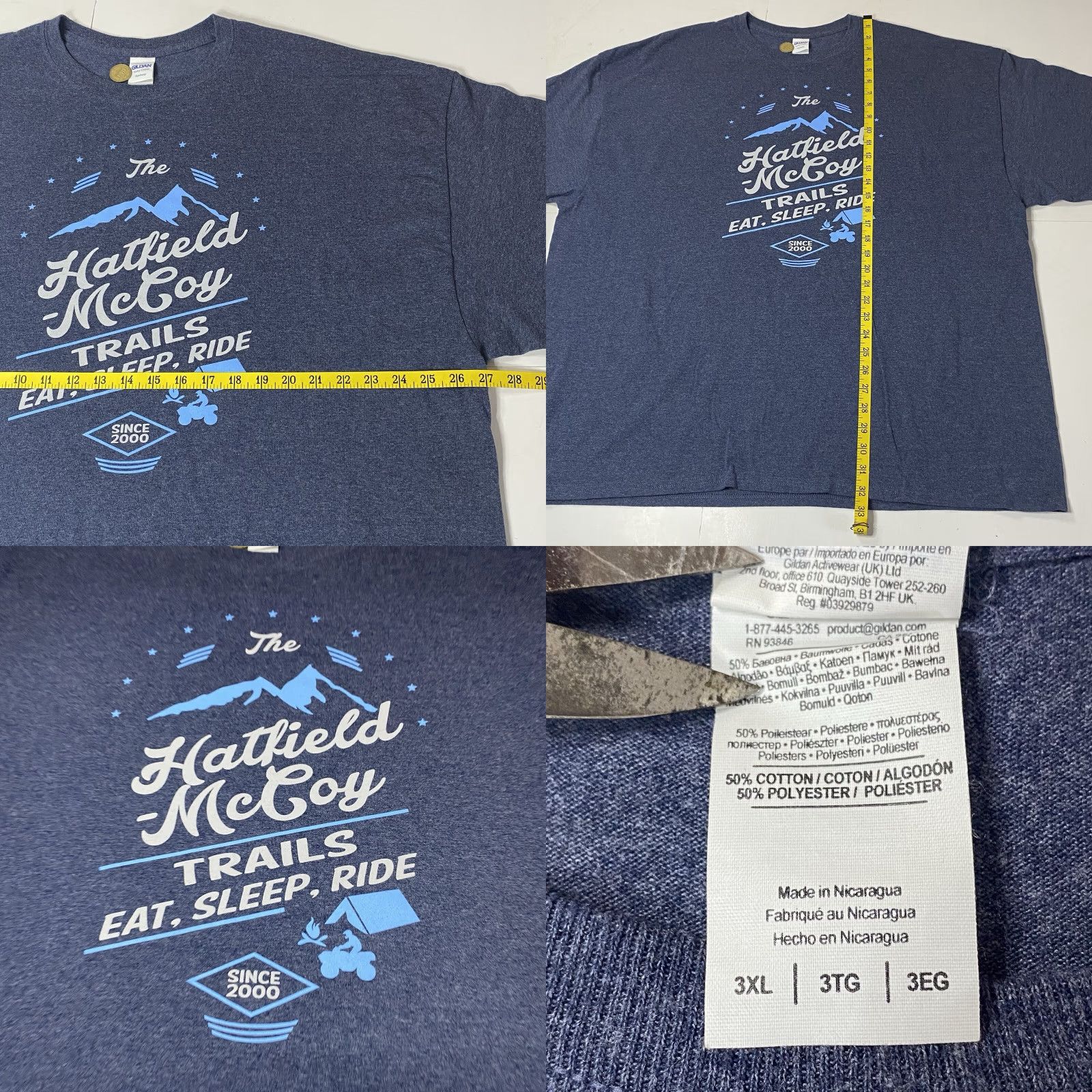 Gildan HATFIELD-McCOY TRAILS West Virginia Mens 3XLT T Shirt Graphic Tee Crew Neck Short Sleeve Multicolor Cotton Gildan Big & Tall 3XL 3TG 3EG Size US XXL / EU 58 / 5 - 9 Thumbnail