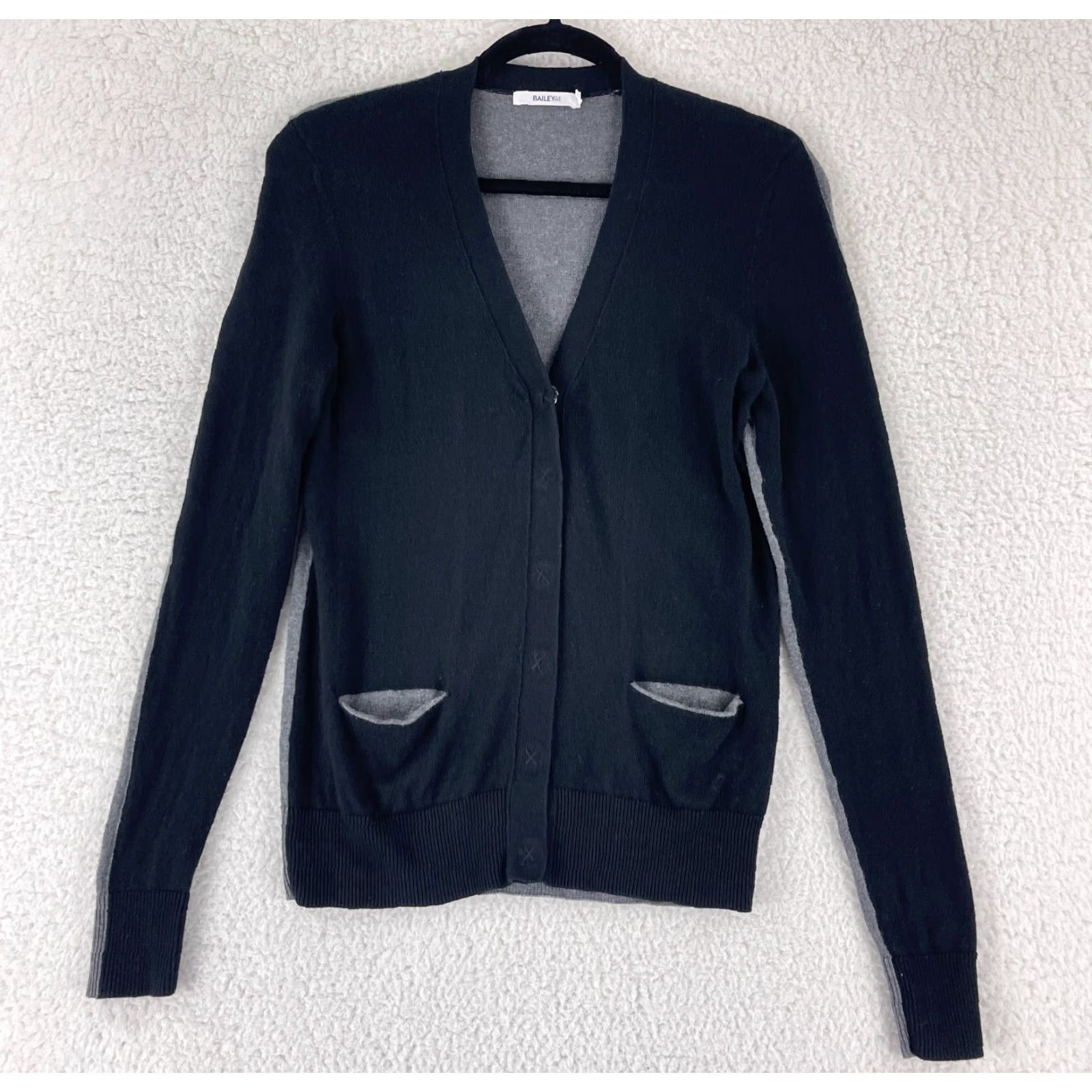 Bailey 44 Bailey 44 Cardigan Sweater Womens Small Black Snap Button Long Sleeve V-Neck Casual Shirt Size S / US 4 / IT 40 - 2 Thumbnail