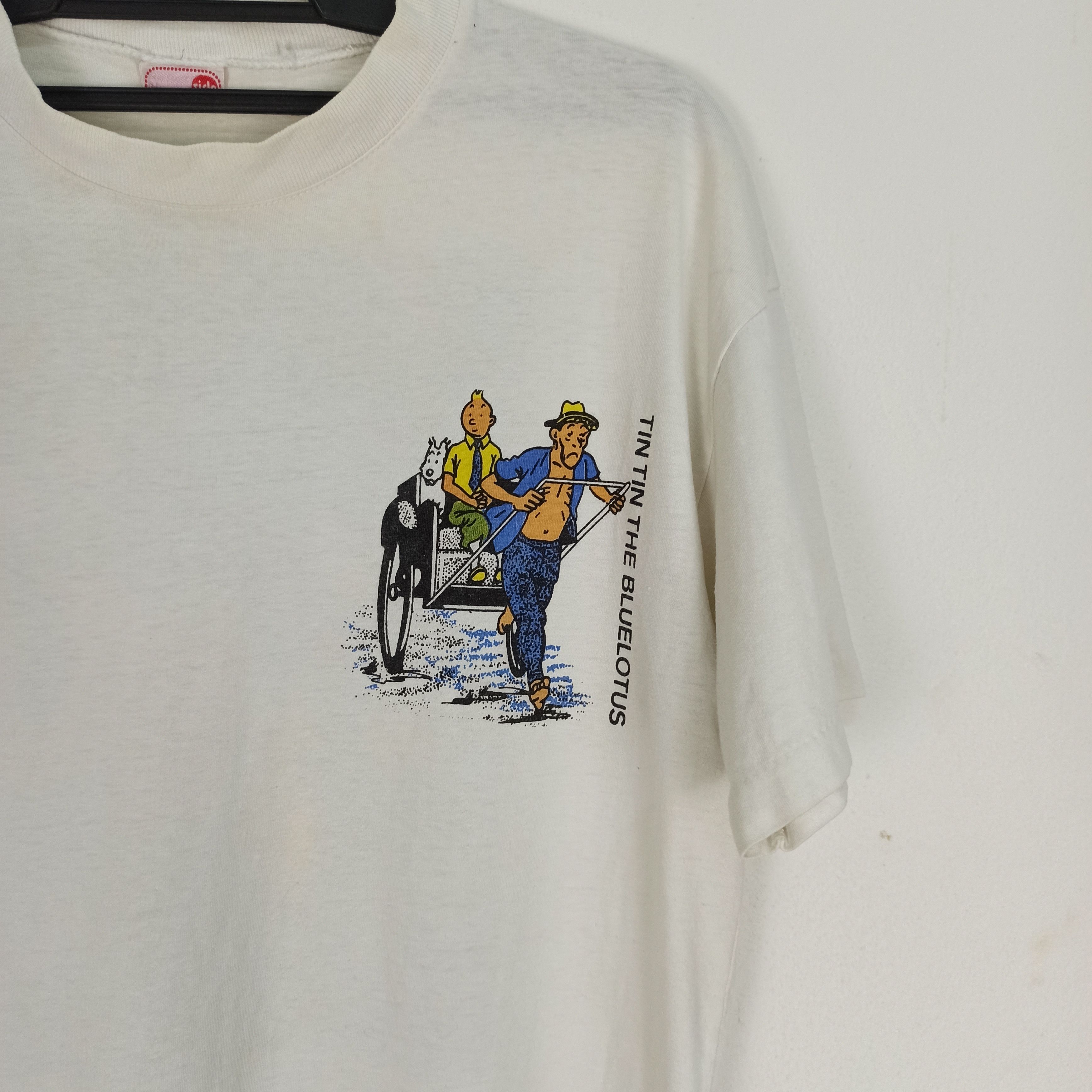 Vintage Vintage Tintin The Blue Lotus t-shirt Single stitch Size US M / EU 48-50 / 2 - 4 Thumbnail