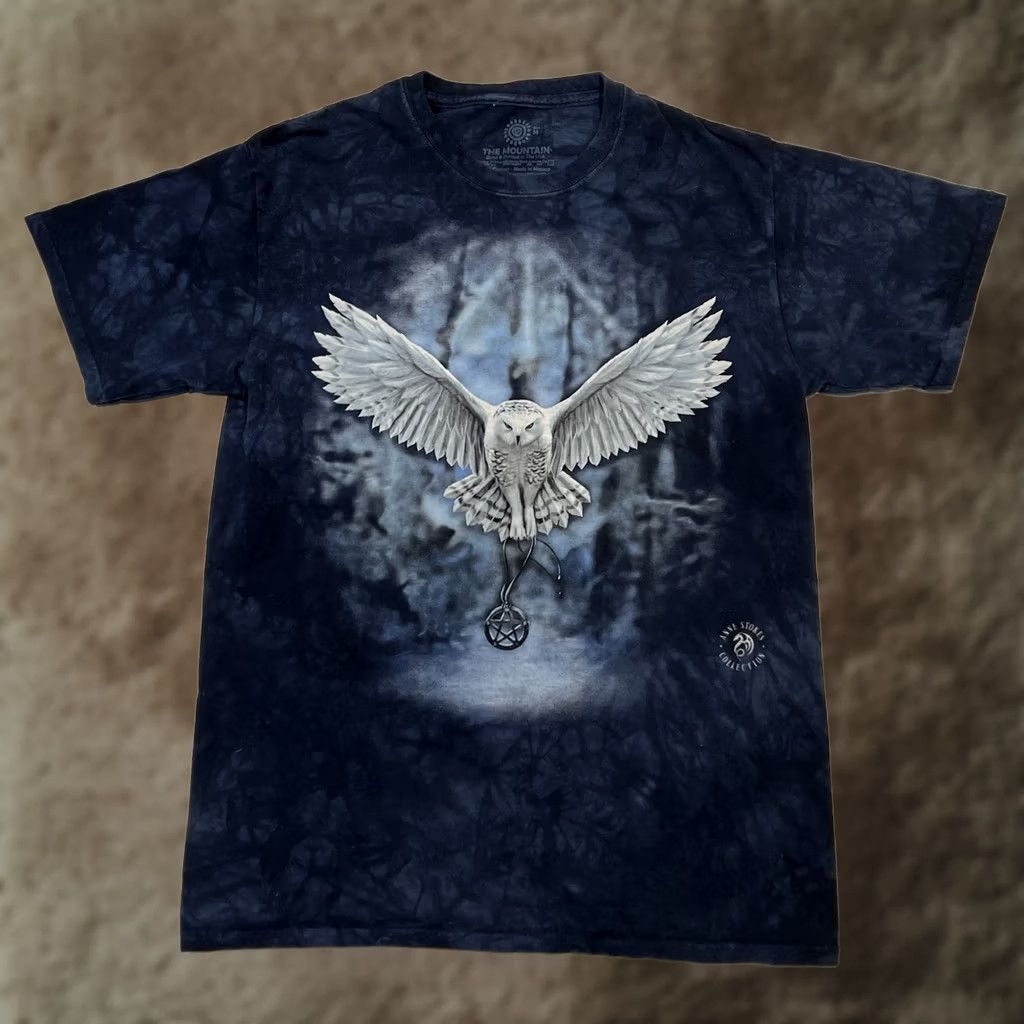 The Mountain VINTAGE The Mountain Owl T-Shirt Unisex Medium Crew Neck Short Sleeve Cotton Blue 90s Nature Animals Mens Size US M / EU 48-50 / 2 - 1 Thumbnail