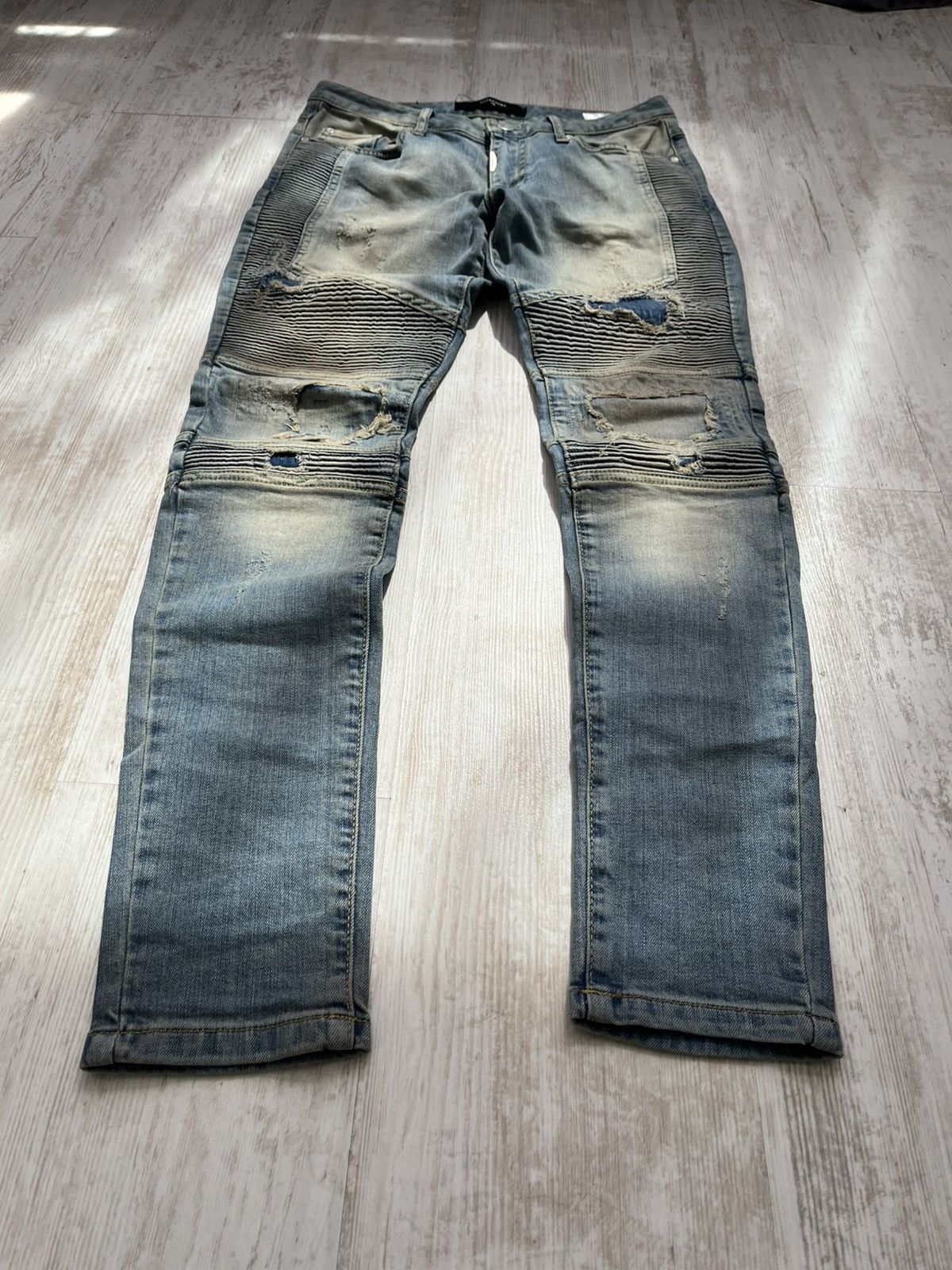 Represent Clo. Represent Clothing Biker Denim Distressed Jeans - Blue - 30 Size US 30 / EU 46 - 2 Thumbnail