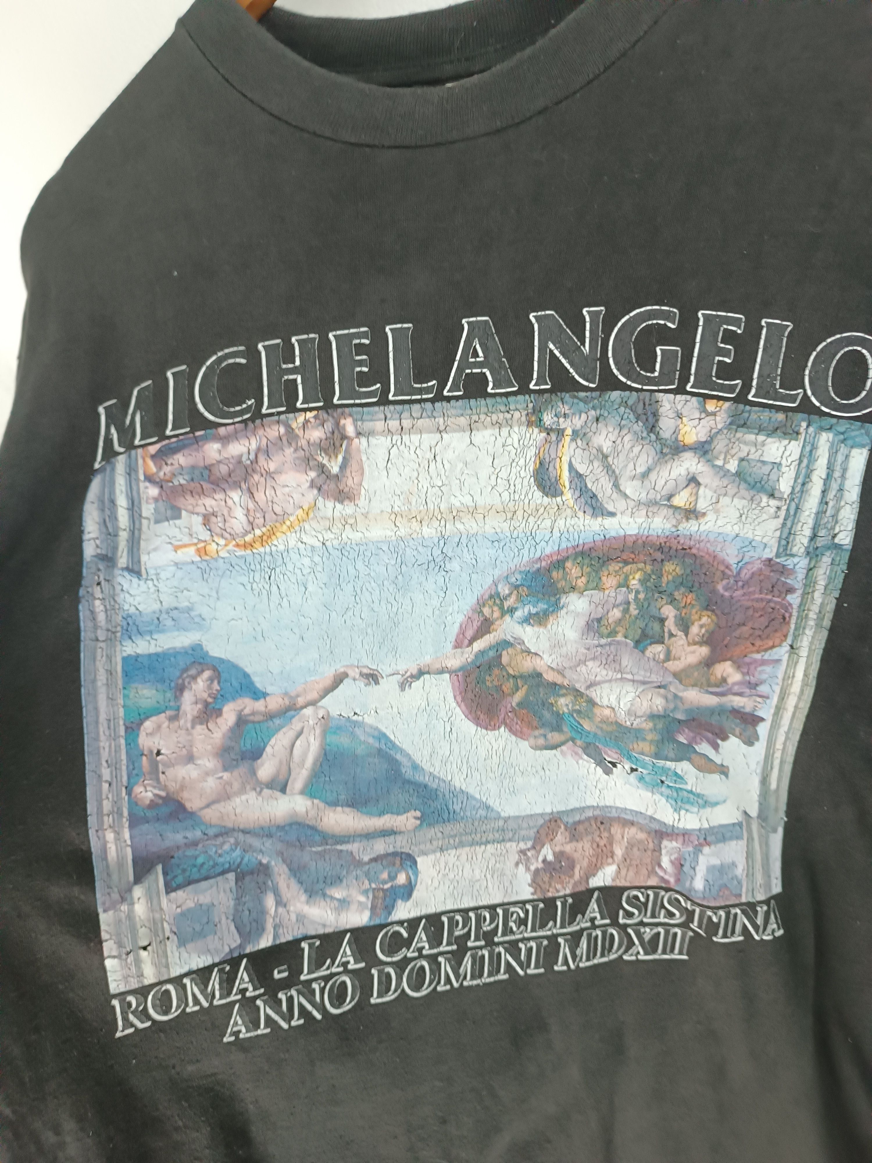 Vintage VINTAGE 90'S MICHELANGELO DISTRESSED ART TEE VERY RARE Size US M / EU 48-50 / 2 - 9 Thumbnail
