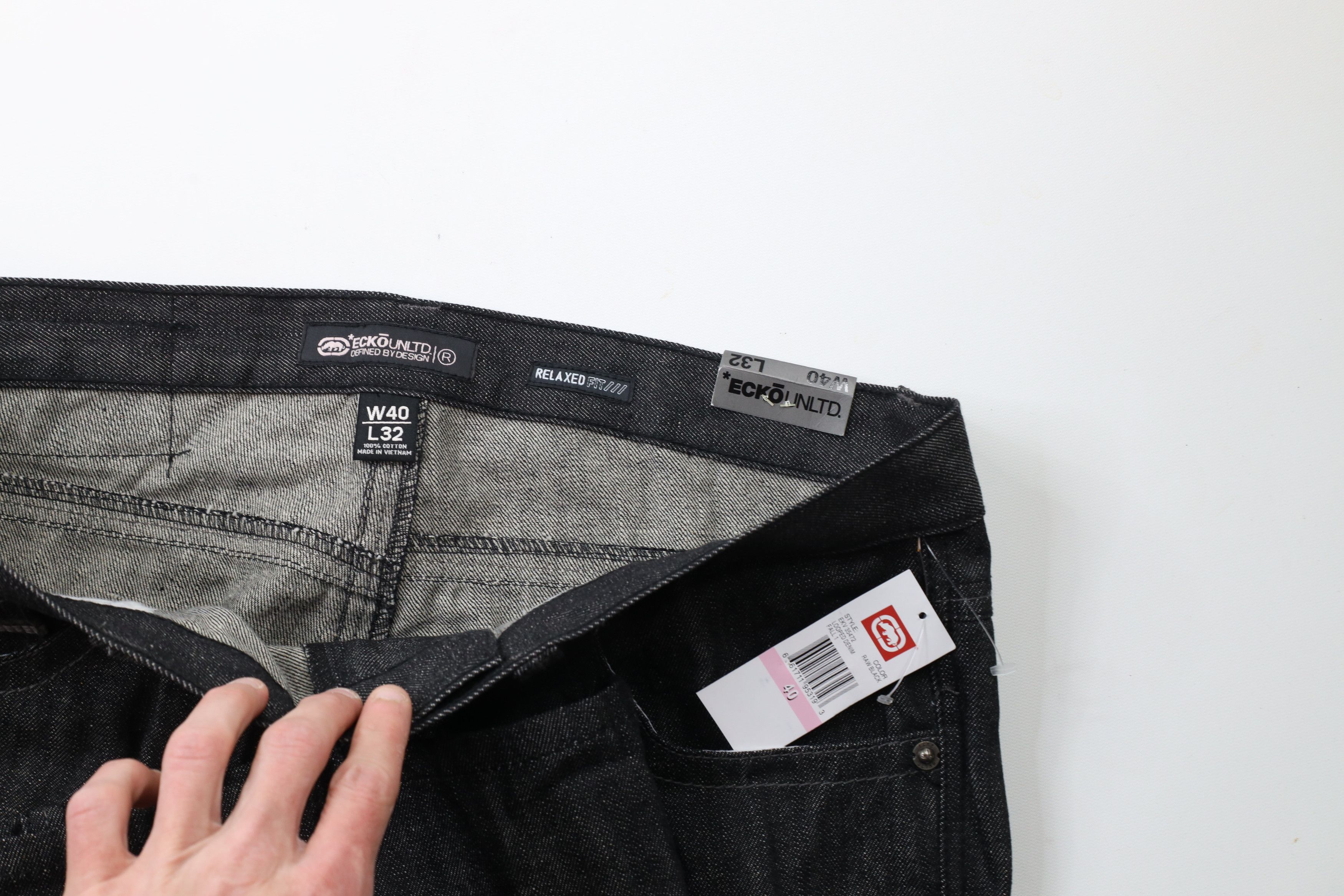 Ecko Unltd. × Vintage Deadstock Vintage Y2K Ecko Baggy Wide Leg Denim Jeans Black Size US 40 / EU 56 - 5 Thumbnail