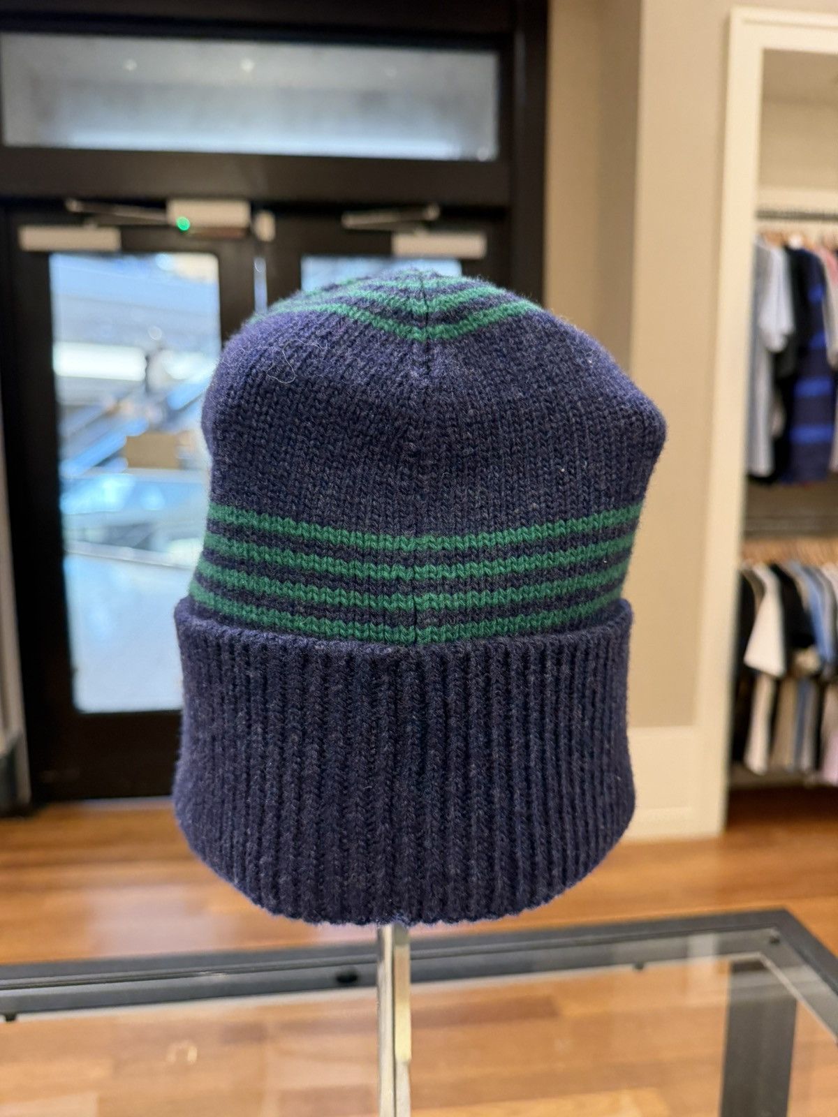 Moncler Moncler Striped Wool Beanie - Navy Size ONE SIZE - 3 Thumbnail
