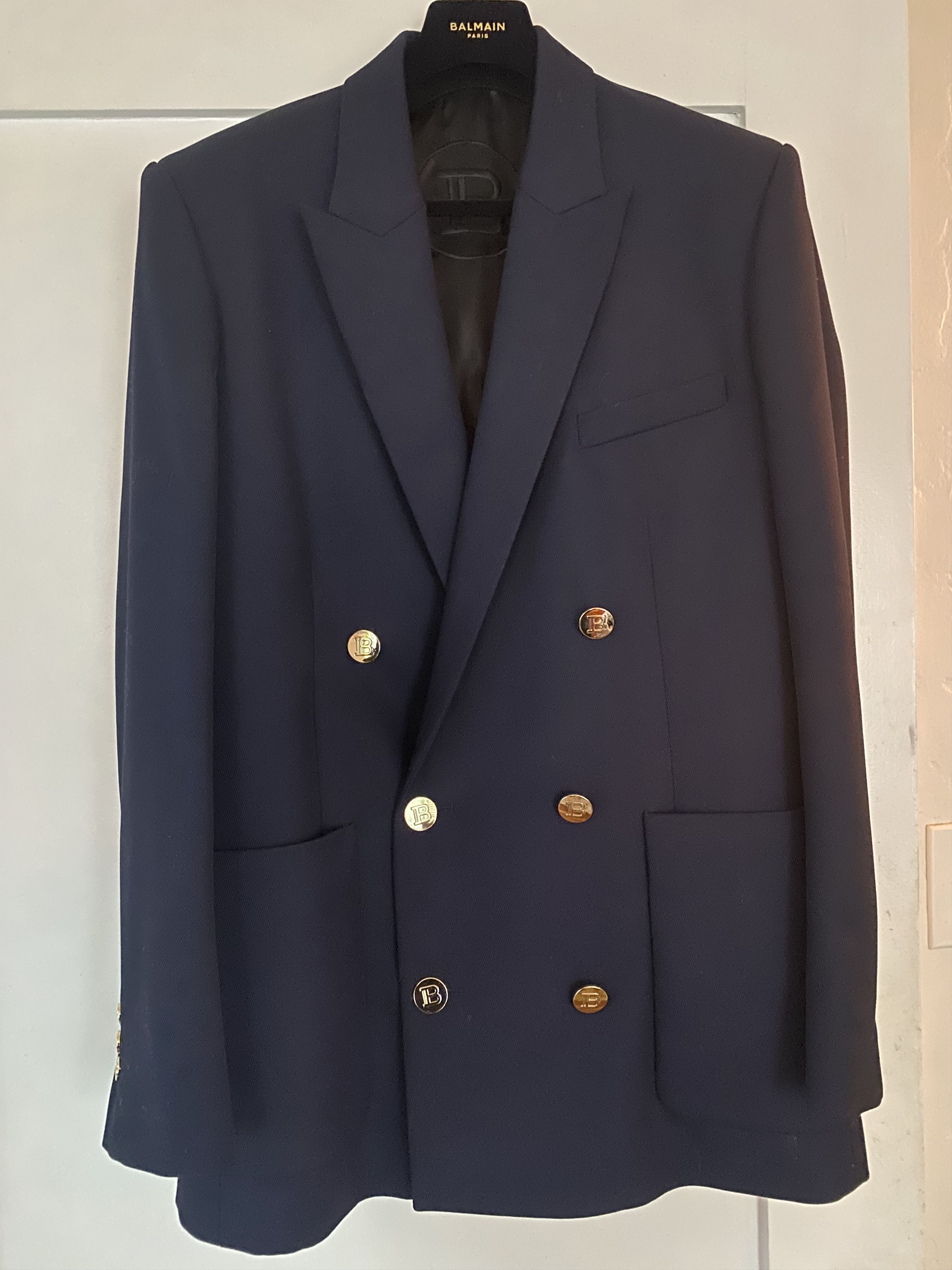 Balmain Balmain Double Breasted Virgin Wool Blazer Size 44R - 1 Thumbnail