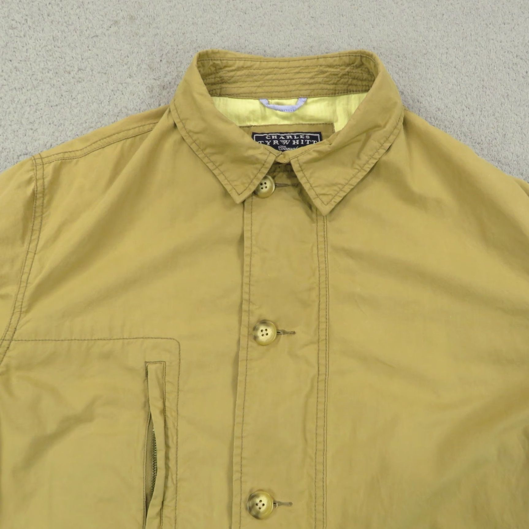 Charles Tyrwhitt Charles Tyrwhitt Jacket Mens L Cotton Khaki Utility Elbow Patch Commuter Zip Size US L / EU 52-54 / 3 - 4 Thumbnail