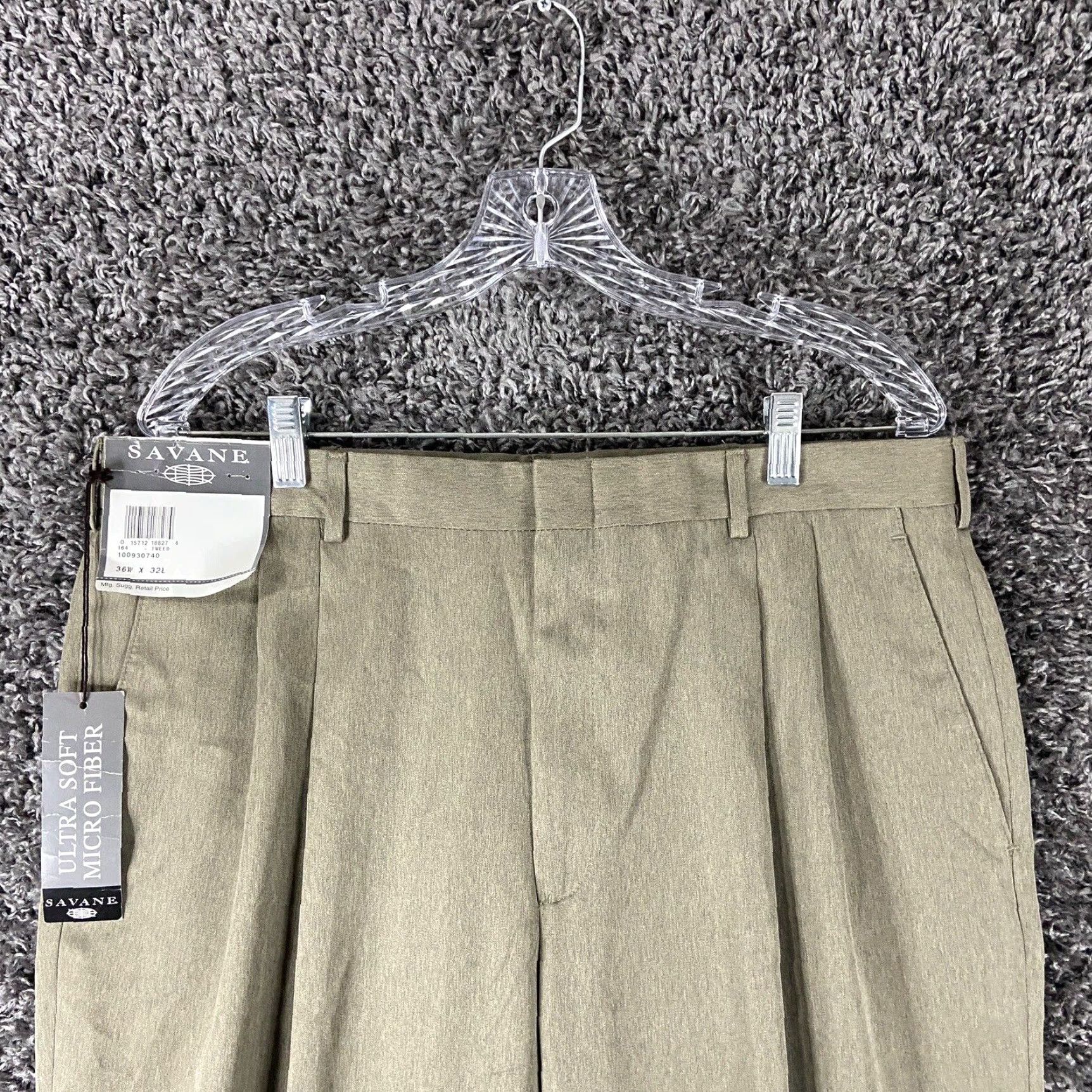 Savane VINTAGE Savane Men's Dress Pants Beige Regular Fit 36x32 Dress Attire Size US 36 / EU 52 - 7 Thumbnail