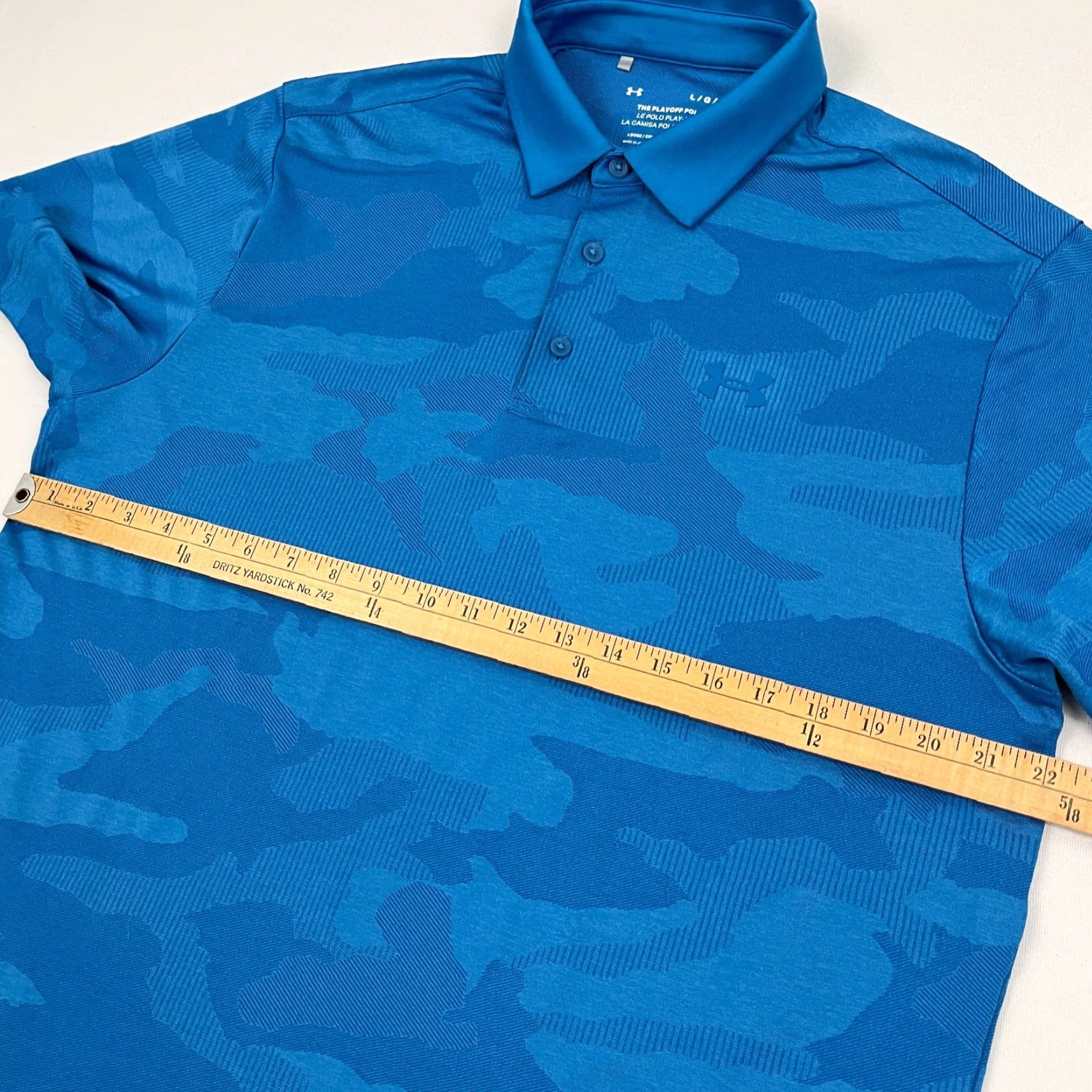 Under Armour Under Armour Playoff Polo Shirt Mens L Blue Camouflage Active Golf Stretch Polo Shirt Mens Blue Camouflage Under Armour Playoff Polo Size US L / EU 52-54 / 3 - 6 Thumbnail