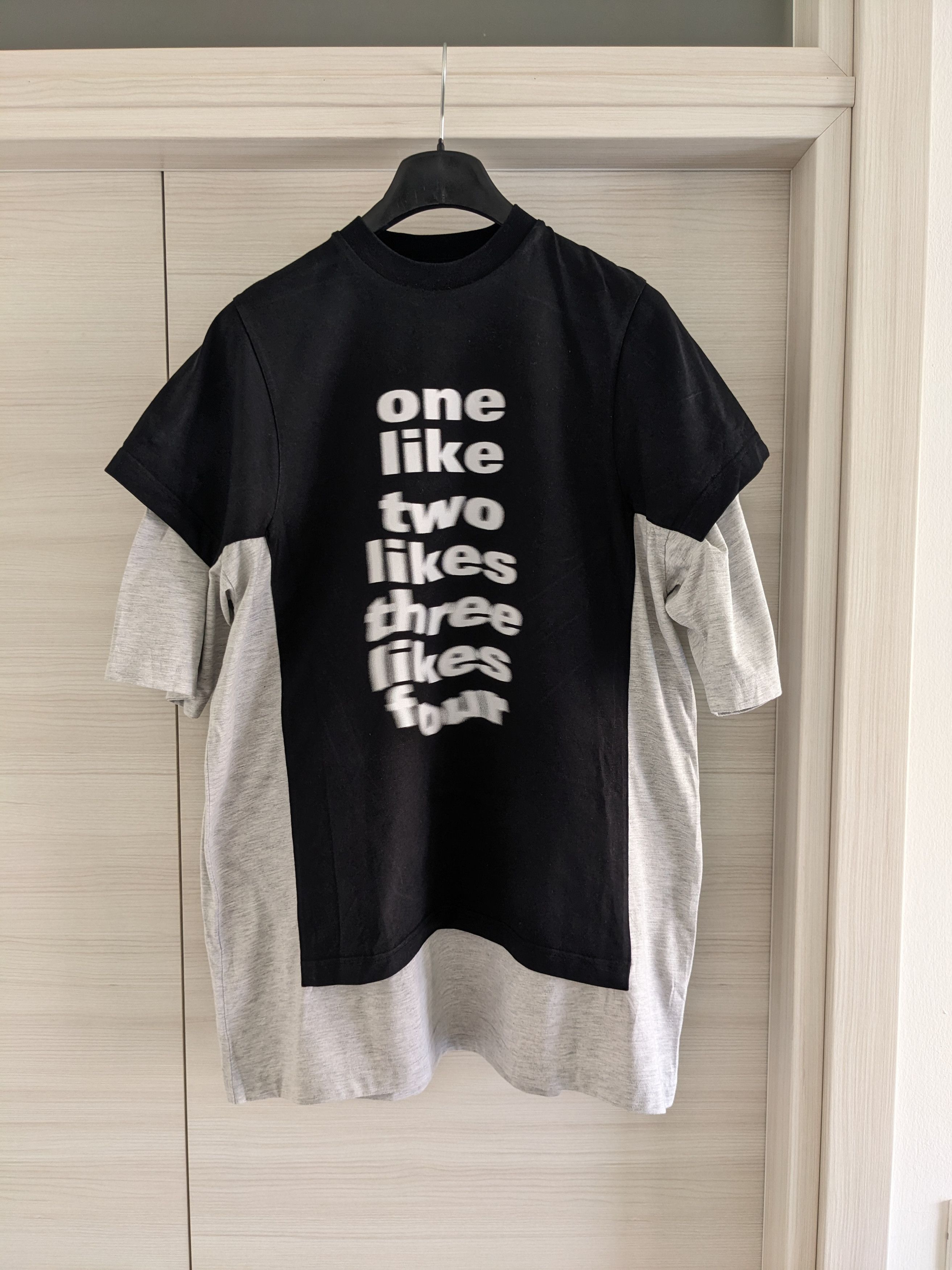 Balenciaga SS20 "One like, two likes" Double Layered Slogan T - Shirt Size US L / EU 52-54 / 3 - 2 Thumbnail
