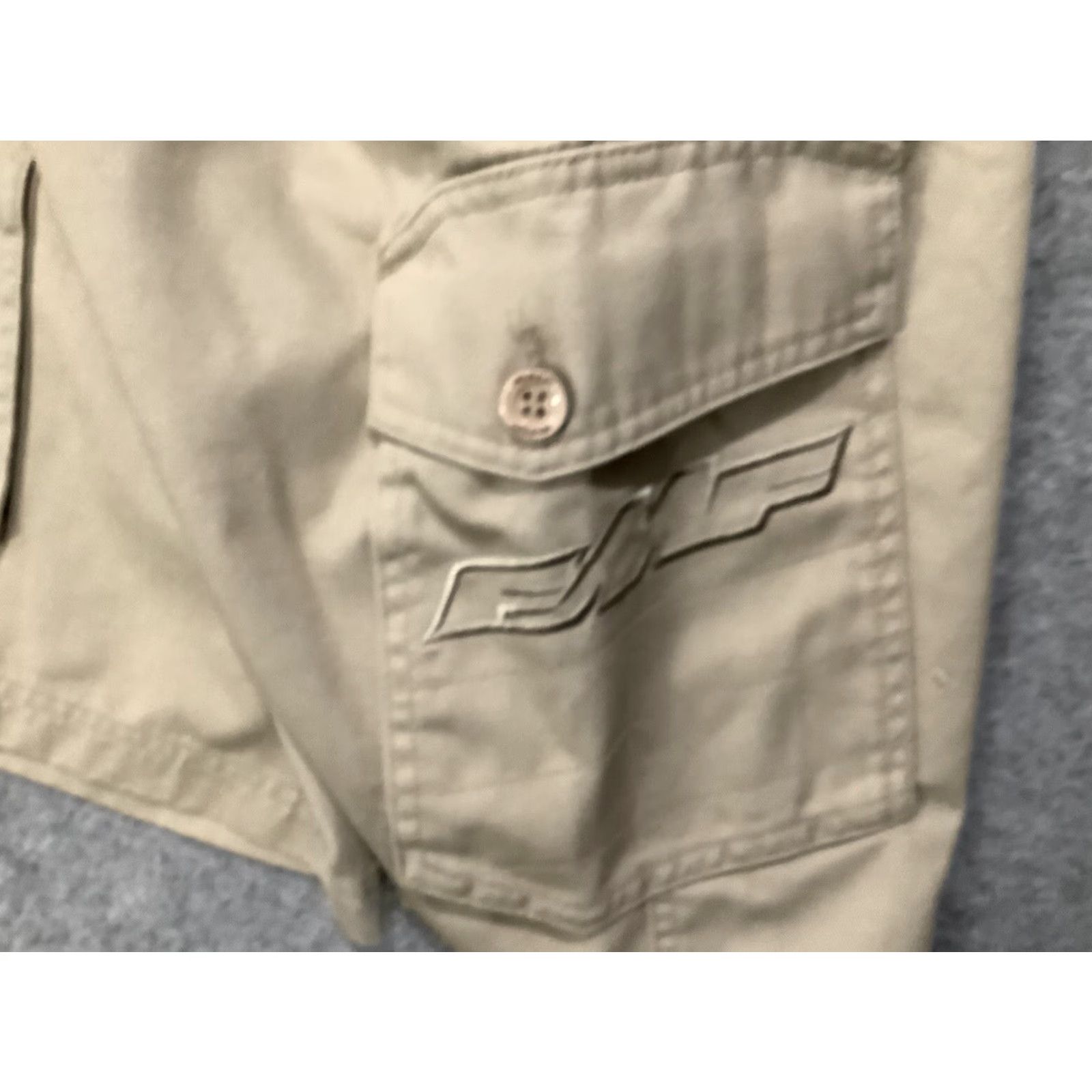 Toy Machine FMF Flying Machine Factory Beige Mens Cargo Shorts 32x9 Inseam 9in Regular Fit Cotton Polyester Denim Logo Pockets Casual Men Size US 32 / EU 48 - 4 Thumbnail