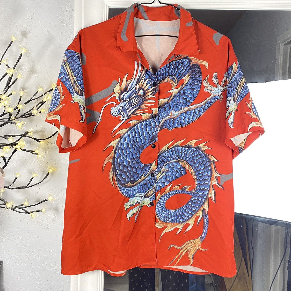 Japanese Brand VINTAGE JAPANESE TRADITIONAL DRAGONS RED SHIRT Size US L / EU 52-54 / 3 - 1 Thumbnail