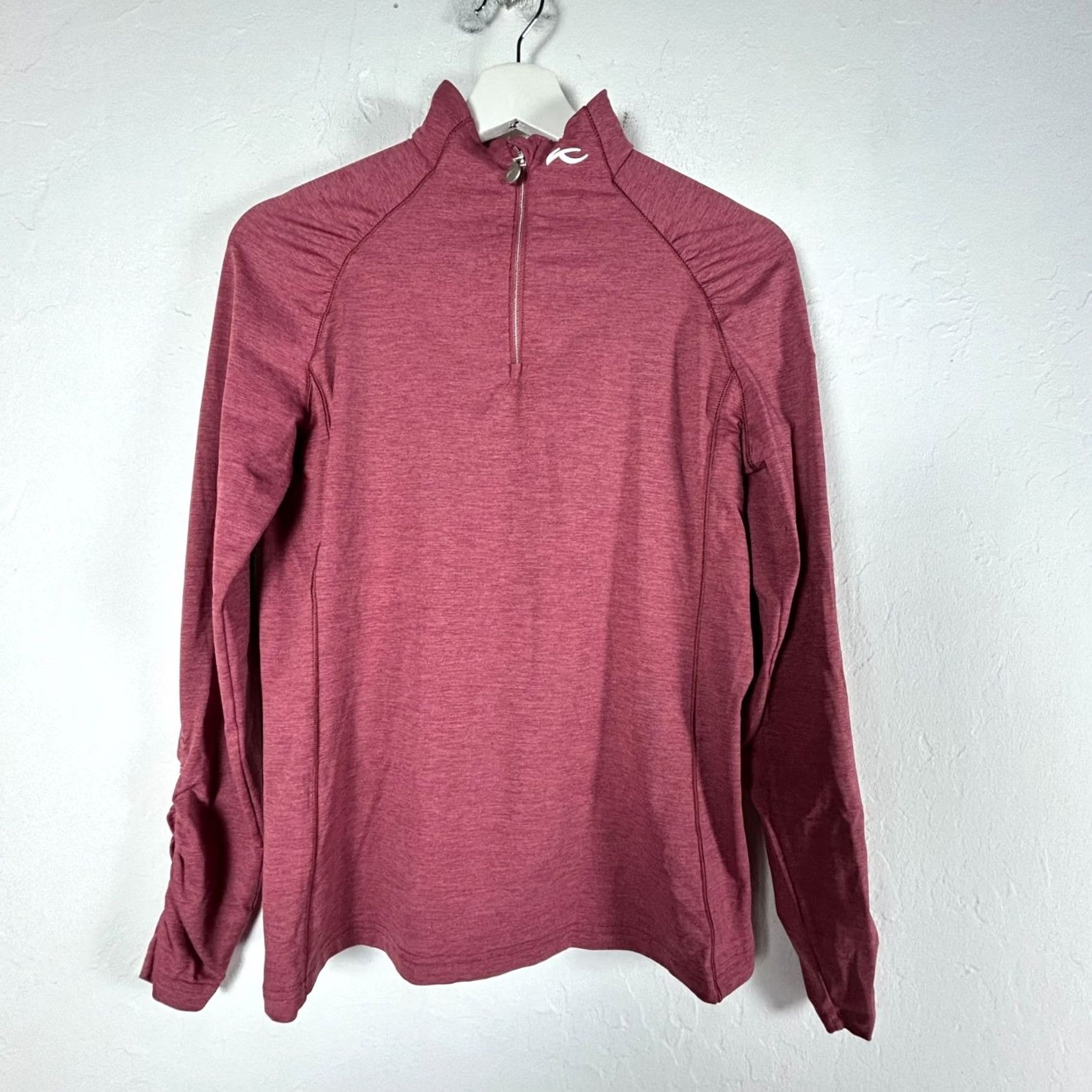 KJUS Kjus Womens Pink Long Sleeve 1/4 Zip Pullover Shirt Small UPF 50+ Pullover Size S / US 4 / IT 40 - 2 Thumbnail