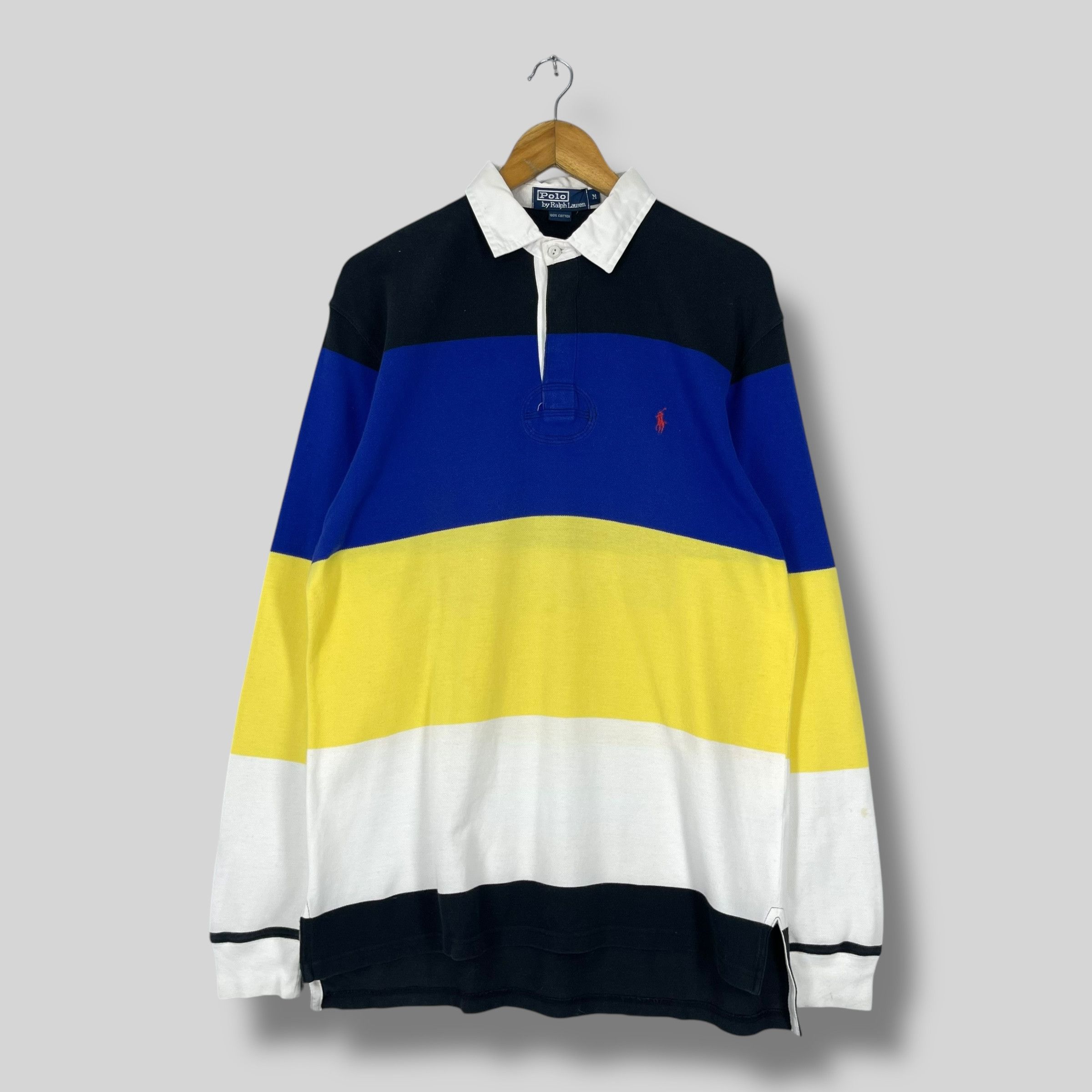 Polo Ralph Lauren Vintage POLO Ralph Lauren Multi Stripes Polo Rugby Shirt Size US M / EU 48-50 / 2 - 1 Thumbnail