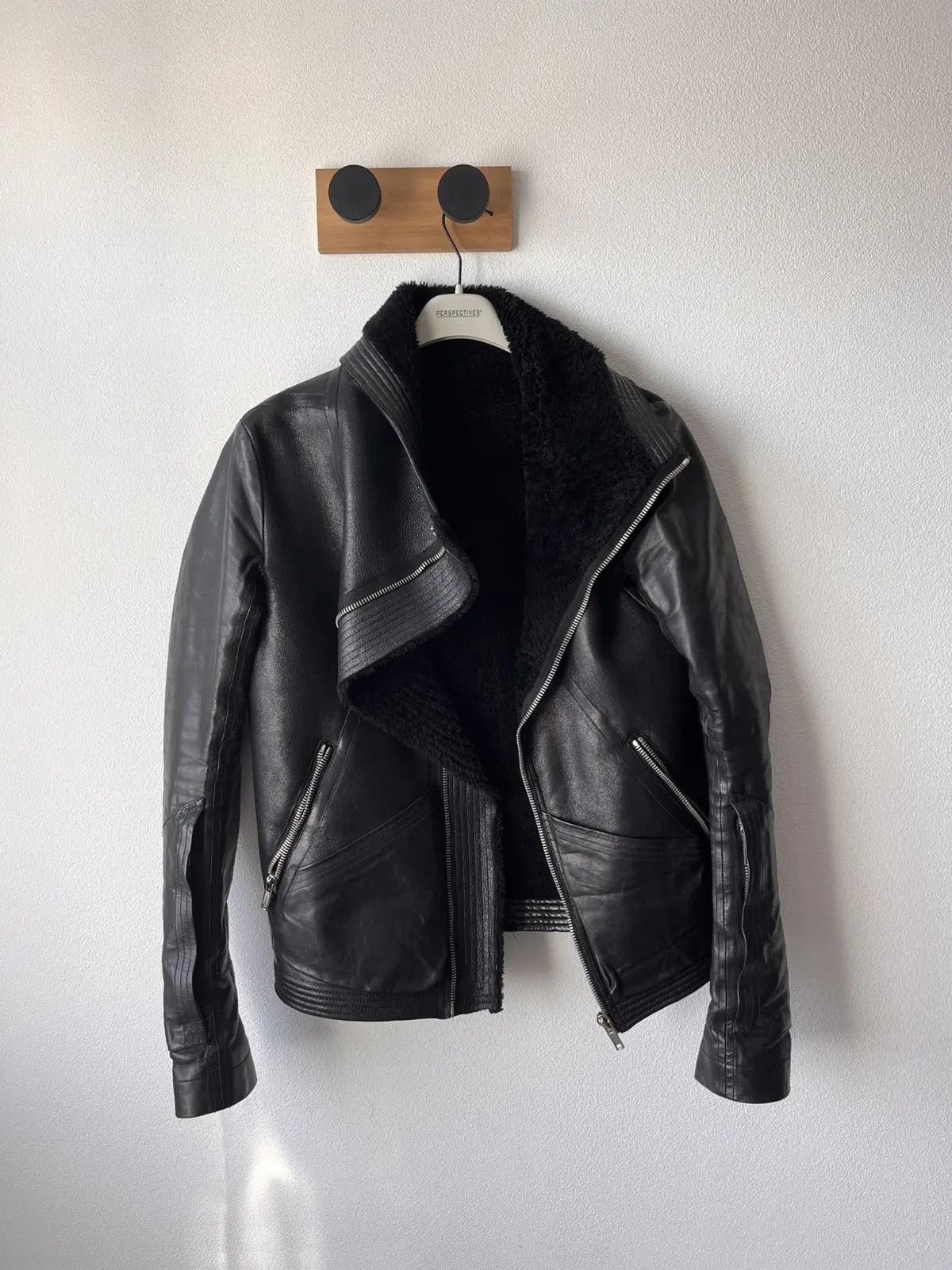 Rick Owens Rick Owens 2012 Mountain Leather Jacket with fur lining Size US M / EU 48-50 / 2 - 2 Thumbnail