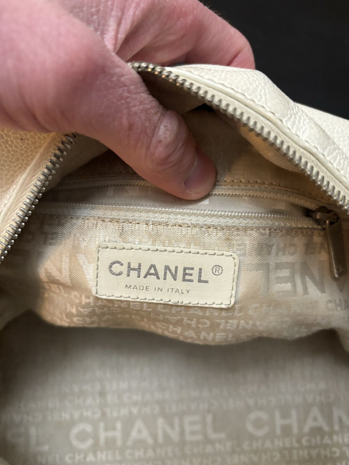Chanel Chanel CC Coco Mark Mini Leather Boston Bag White Beige Size ONE SIZE - 9 Thumbnail
