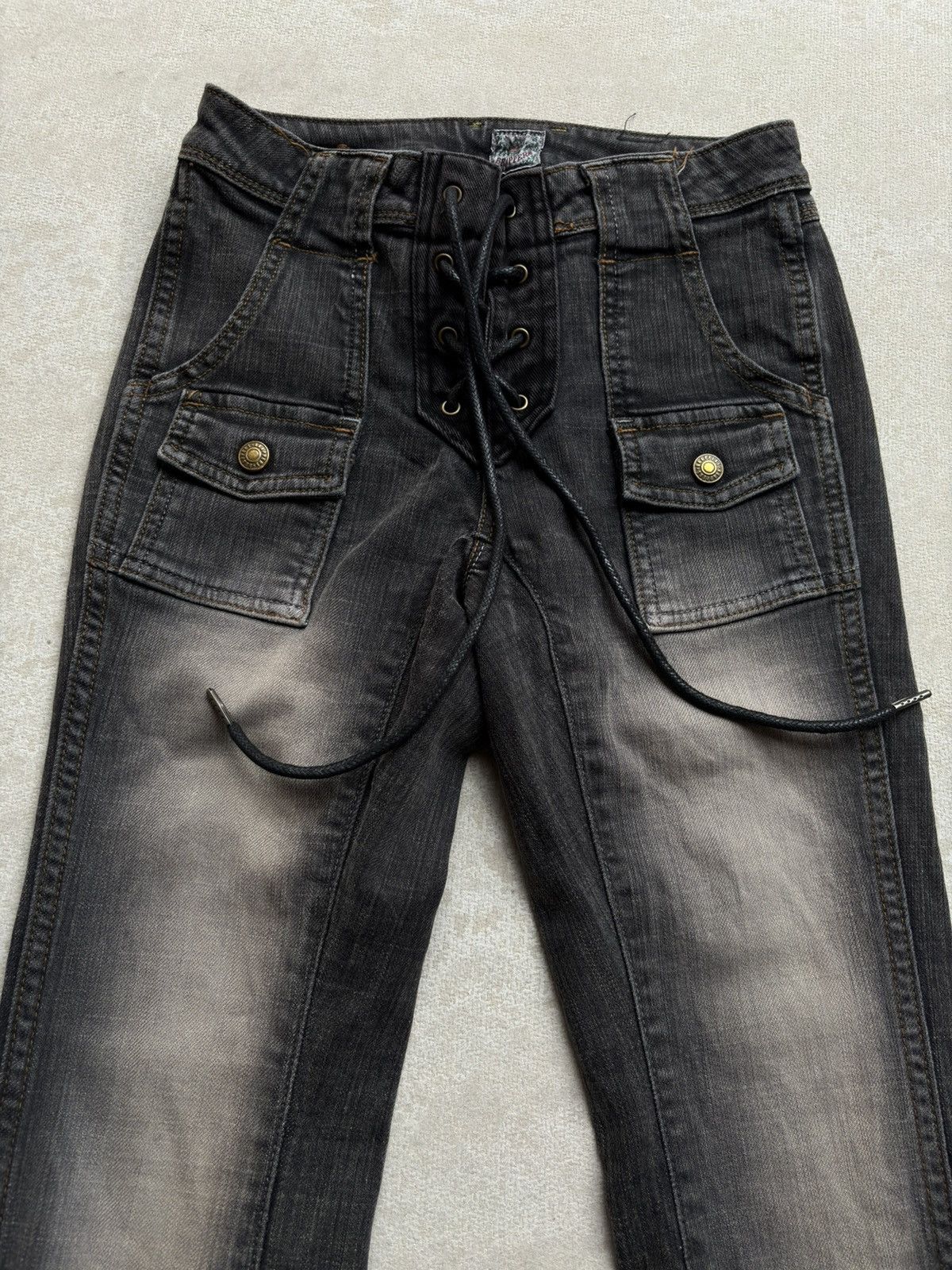Japanese Brand BRAPPERS lace up flare jeans Size US 26 / EU 42 - 2 Thumbnail