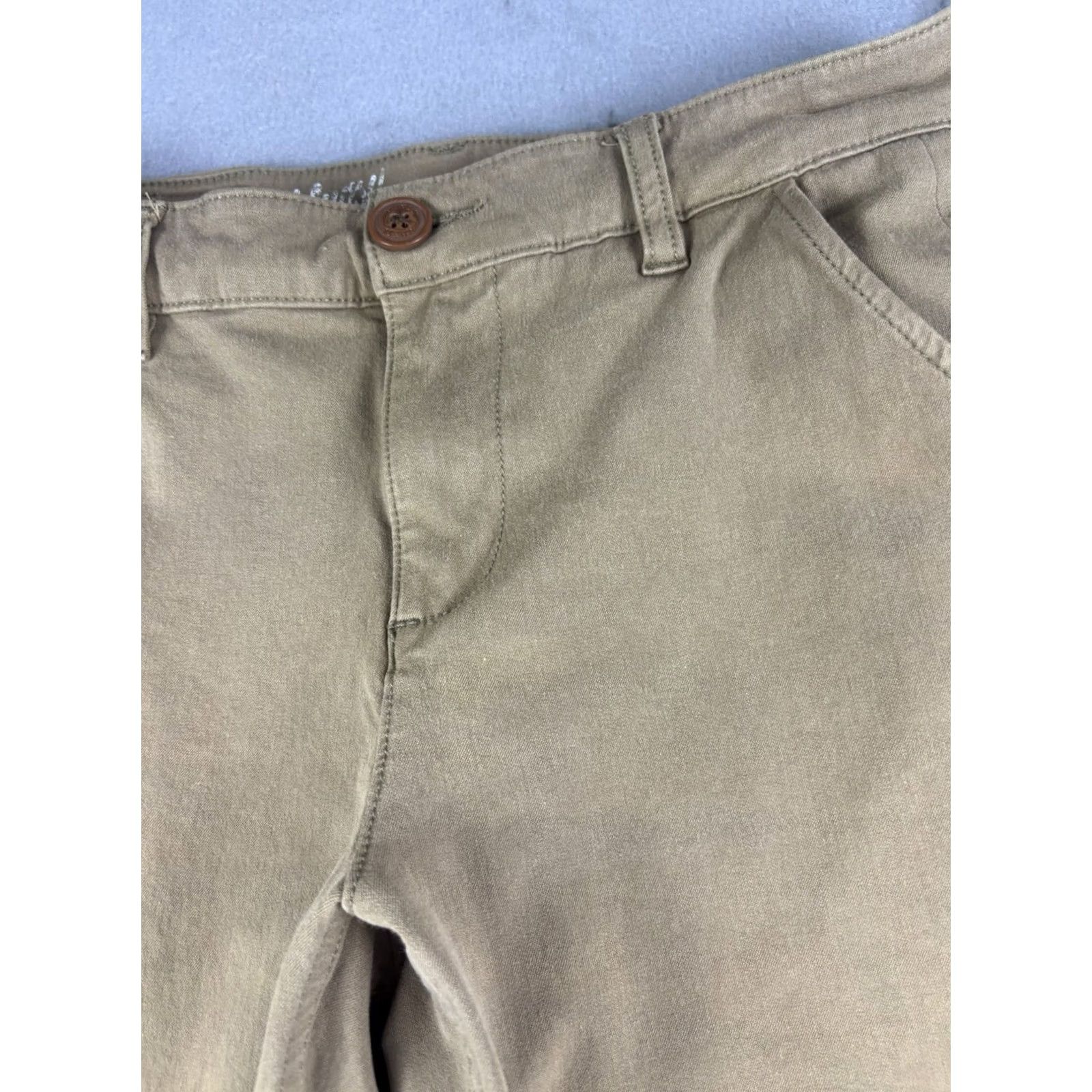 Vintage Mugsy Belmonts Pants Mens 30x32 Beige Stretch Chino Comfort Classic Casual Flat Front Straight Pockets 30 in Inseam Regular Mens Size US 30 / EU 46 - 3 Thumbnail