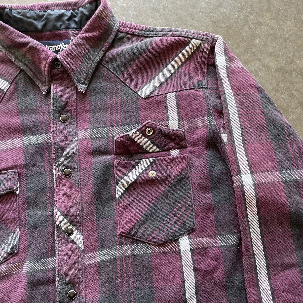 Vintage × Wrangler Vintage 90s Wrangler Plaid Button Up Shirt Grunge Skater Size US XL / EU 56 / 4 - 2 Thumbnail