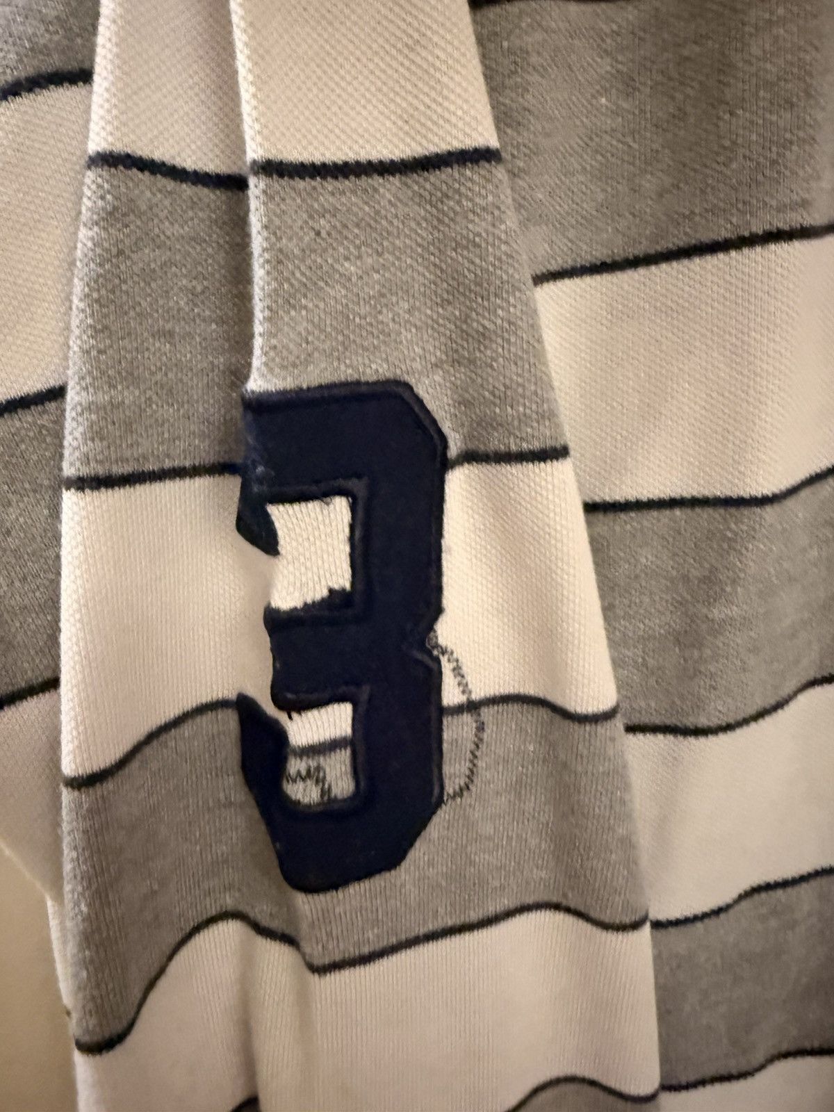 Polo Ralph Lauren Vintage Polo Ralph Lauren Grey Striped Rugby Size US XXL / EU 58 / 5 - 4 Thumbnail