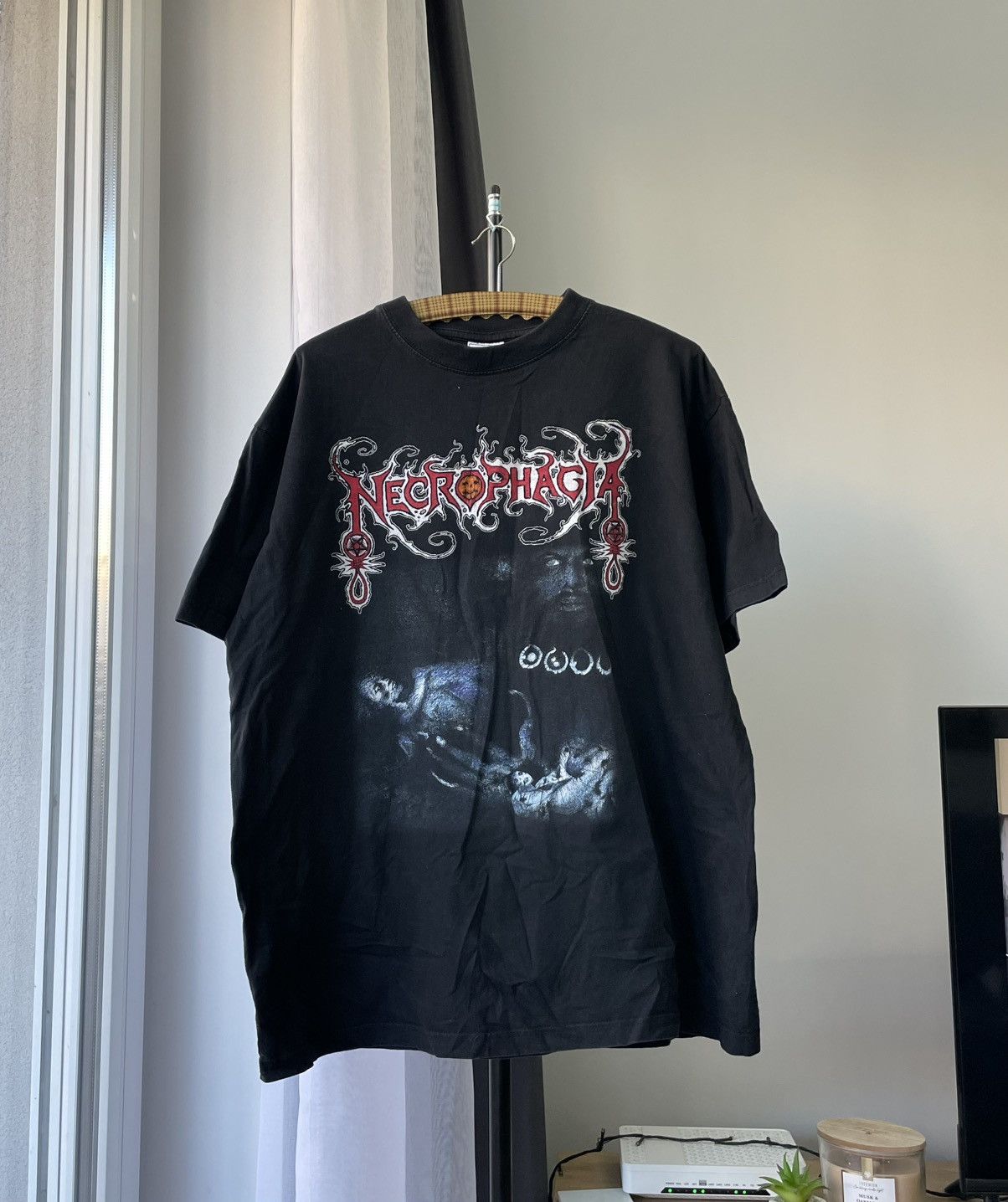 Vintage Necrophagia 2000 Vintage T-Shirt Black 100% Cotton Rare Deat Size US XL / EU 56 / 4 - 1 Thumbnail