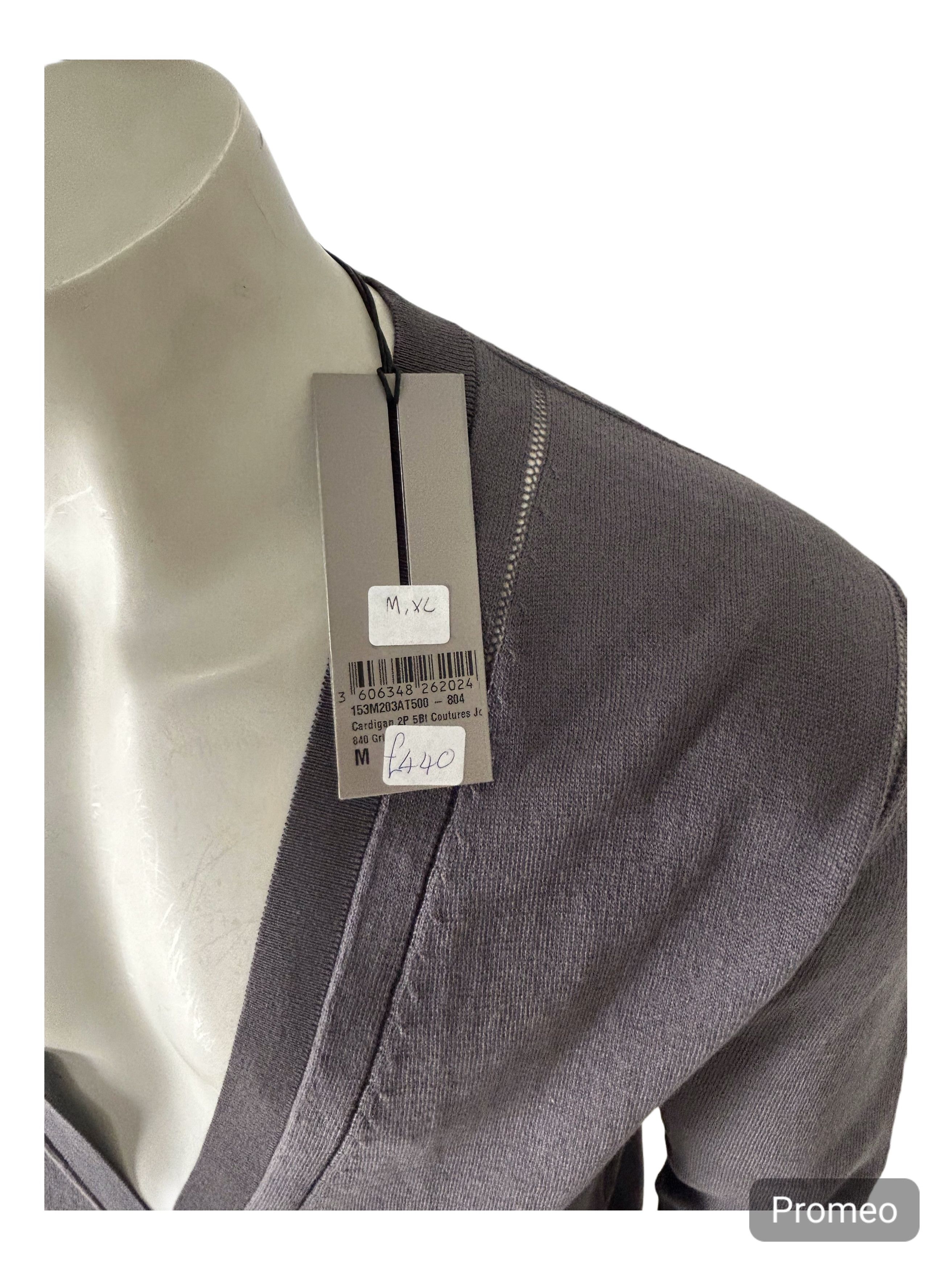 Dior DIOR HOMME GREY MESH DETAIL COTTON KNIT CARDIGAN Size US M / EU 48-50 / 2 - 4 Thumbnail