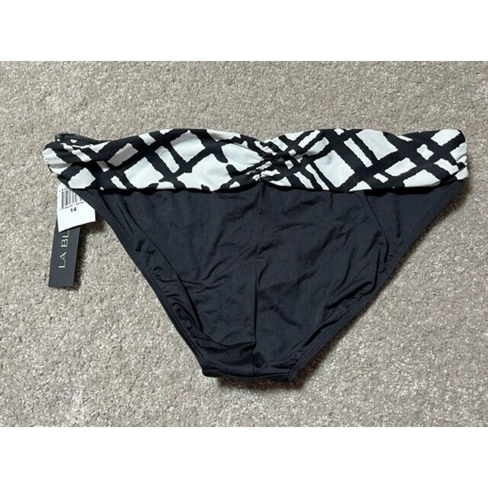 Other La Blanca Bikini Bottom14 Shirred Nylon Stretch Black Size XL / US 12-14 / IT 48-50 - 2 Thumbnail