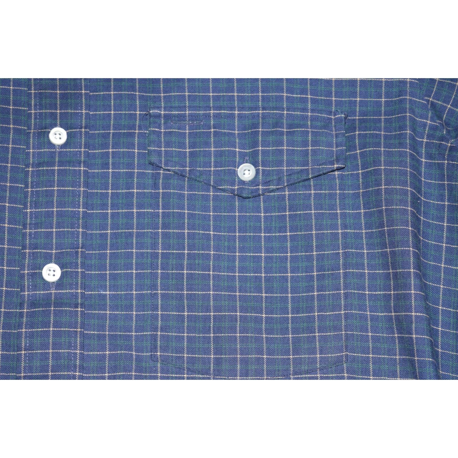 Vintage Vintage LL Bean Men's Plaid Shirt Navy Blue 90s Button-Front Casual L Size US L / EU 52-54 / 3 - 4 Thumbnail