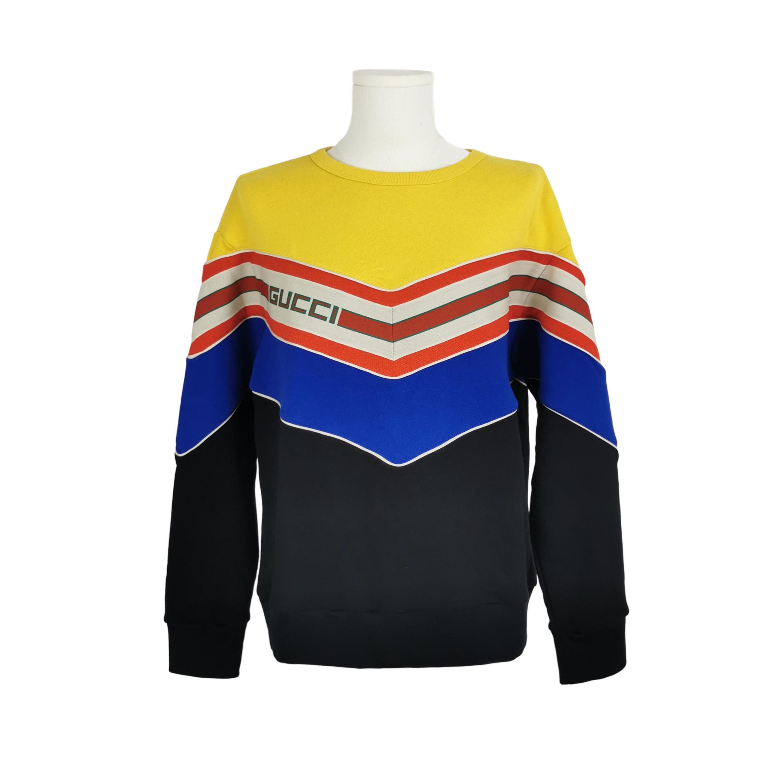 Gucci Gucci Colorblock Chevron Logo Sweatshirt Size M Size US M / EU 48-50 / 2 - 1 Thumbnail