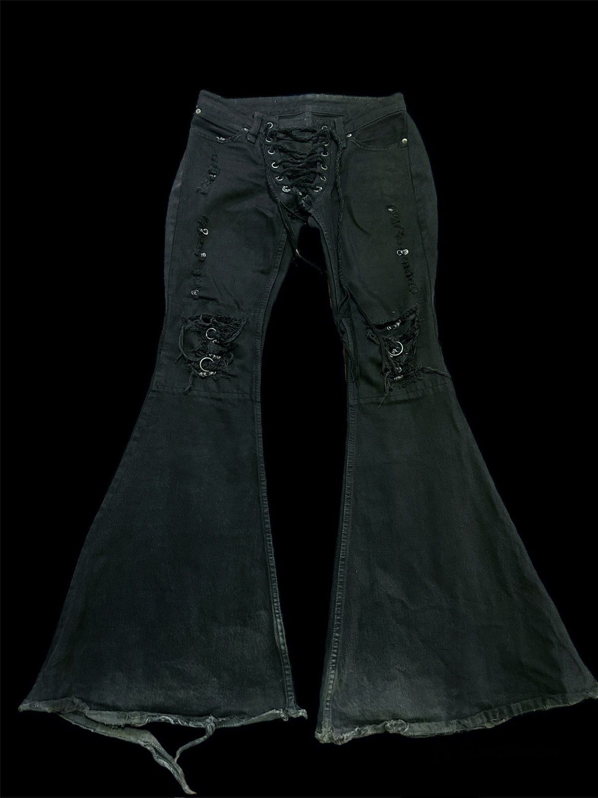 image of If Six Was Nine Mud Max Bell Bottoms in Black, Men's (Size 28)