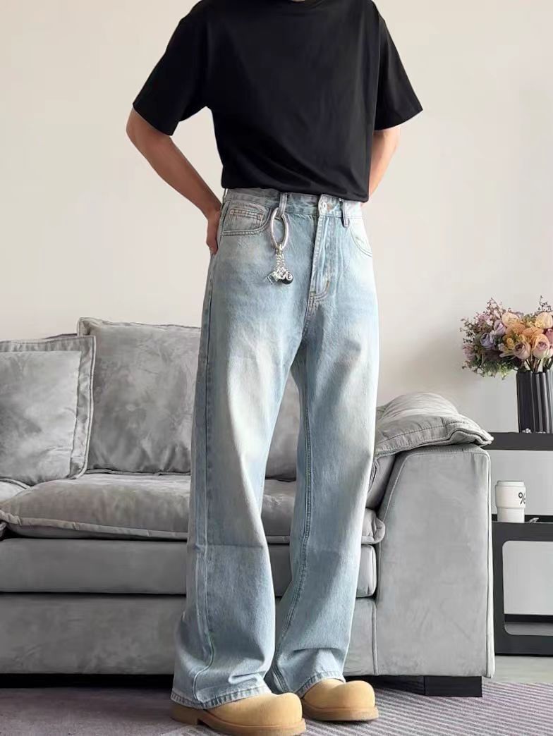 Japanese Brand × Vintage Washed Blue Relaxed Wide Leg Hip Hop Jeans Size US 28 / EU 44 - 1 Thumbnail