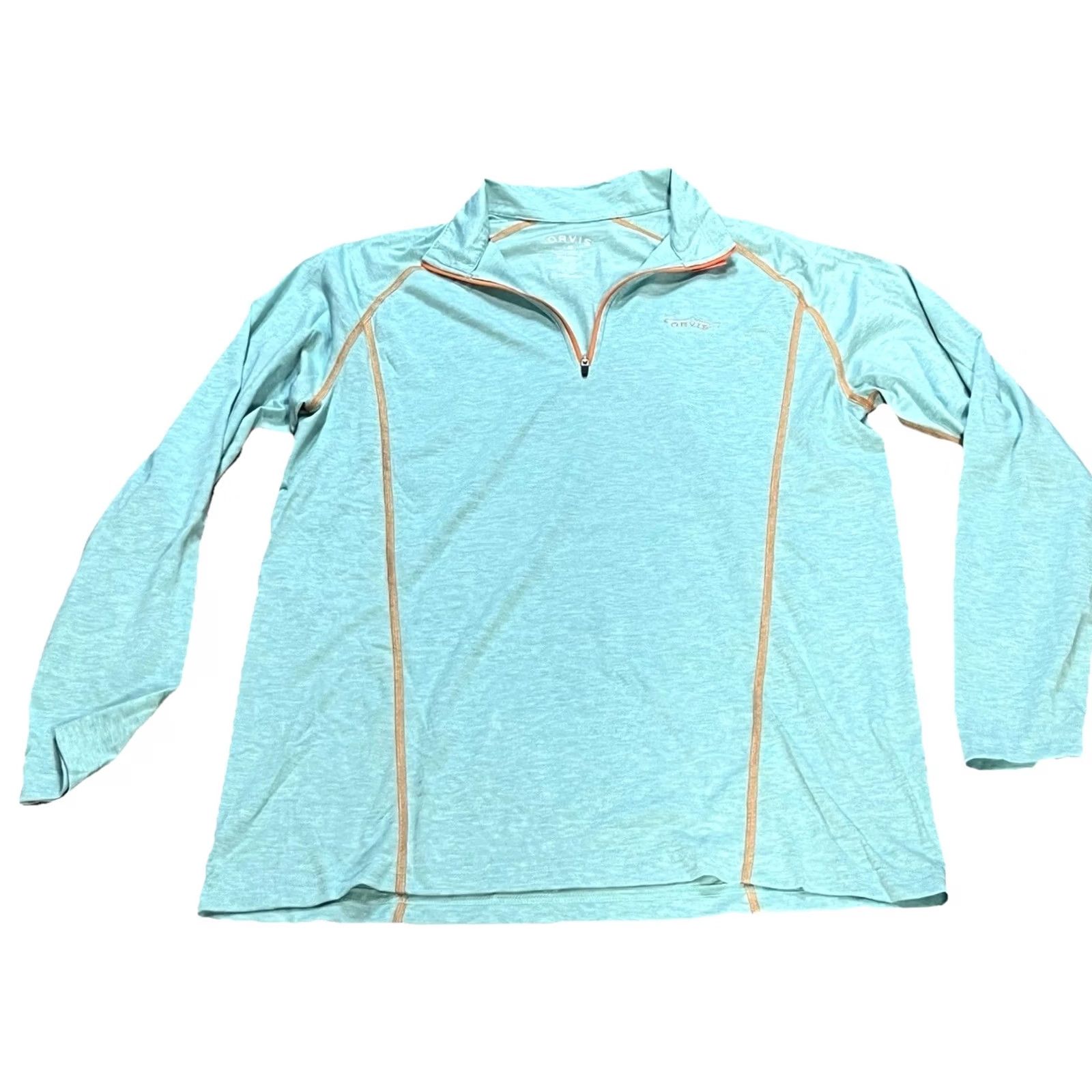 Orvis Orvis Dri-Release Quarter Zip Pullover Shirt Aqua Blue UPF 30 Men’s Medium Size US M / EU 48-50 / 2 - 2 Thumbnail