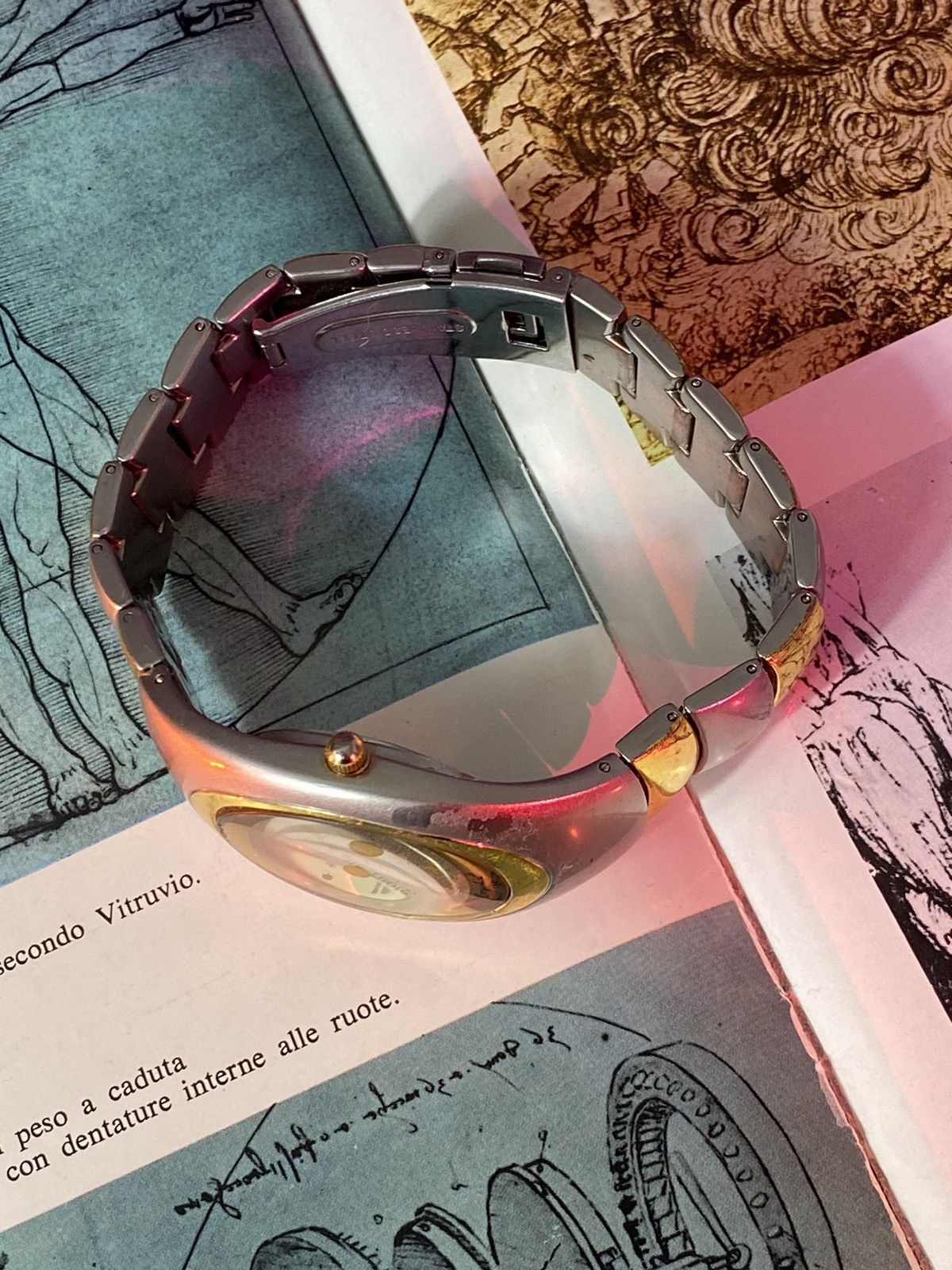 Japanese Brand × Jewelry × Vintage Futuristic Omax Crystal Watch Silver-Gold Size ONE SIZE - 3 Thumbnail