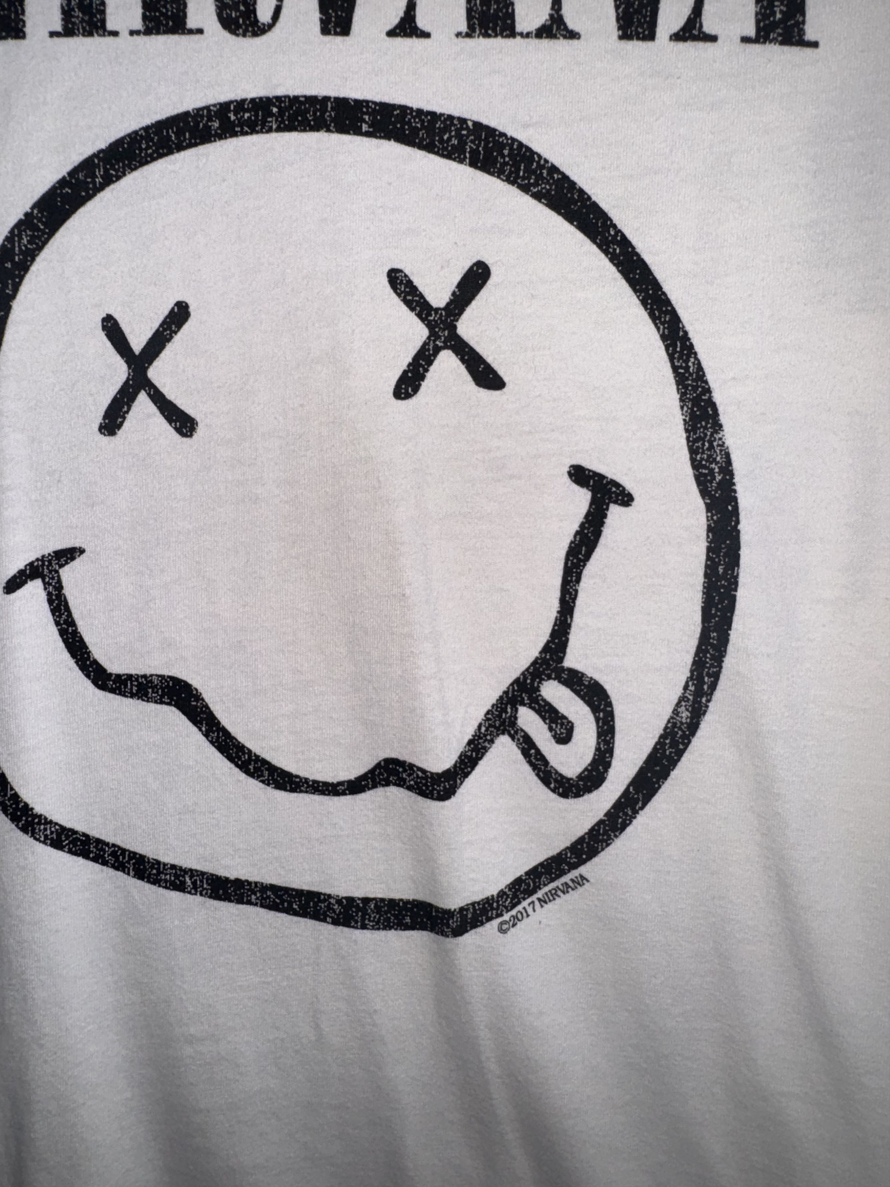 Vintage 2017 NIRVANA Smiley Grunge Band Shirt, image size:3500x4667