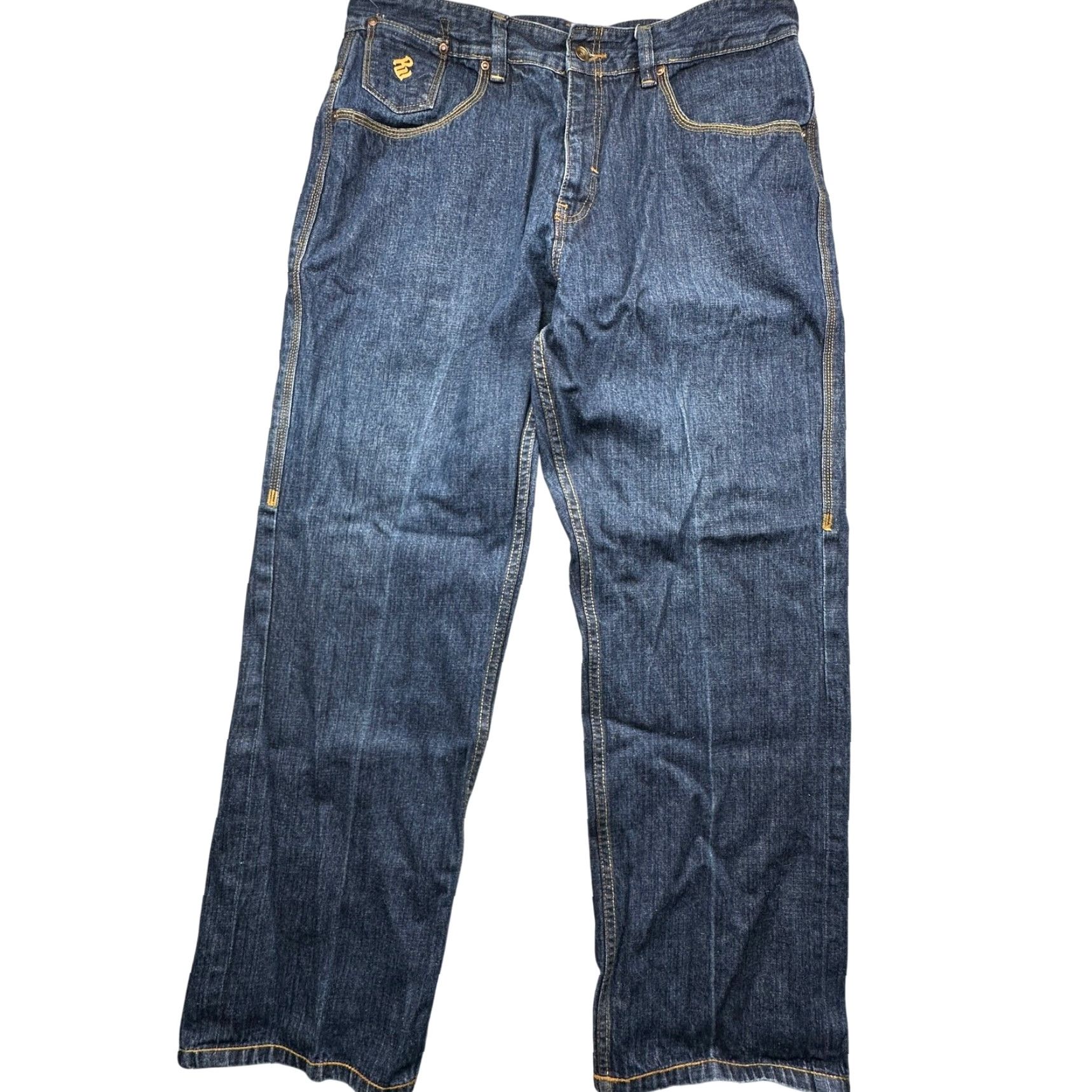Rocawear VINTAGE Rocawear Jeans Dark Blue Logo Embroidered Mens 40x32 Hip Hop Loose Jeans Men Regular 40 Blue Hip Hop Vintage 90s 00s Size US 38 / EU 54 - 2 Thumbnail