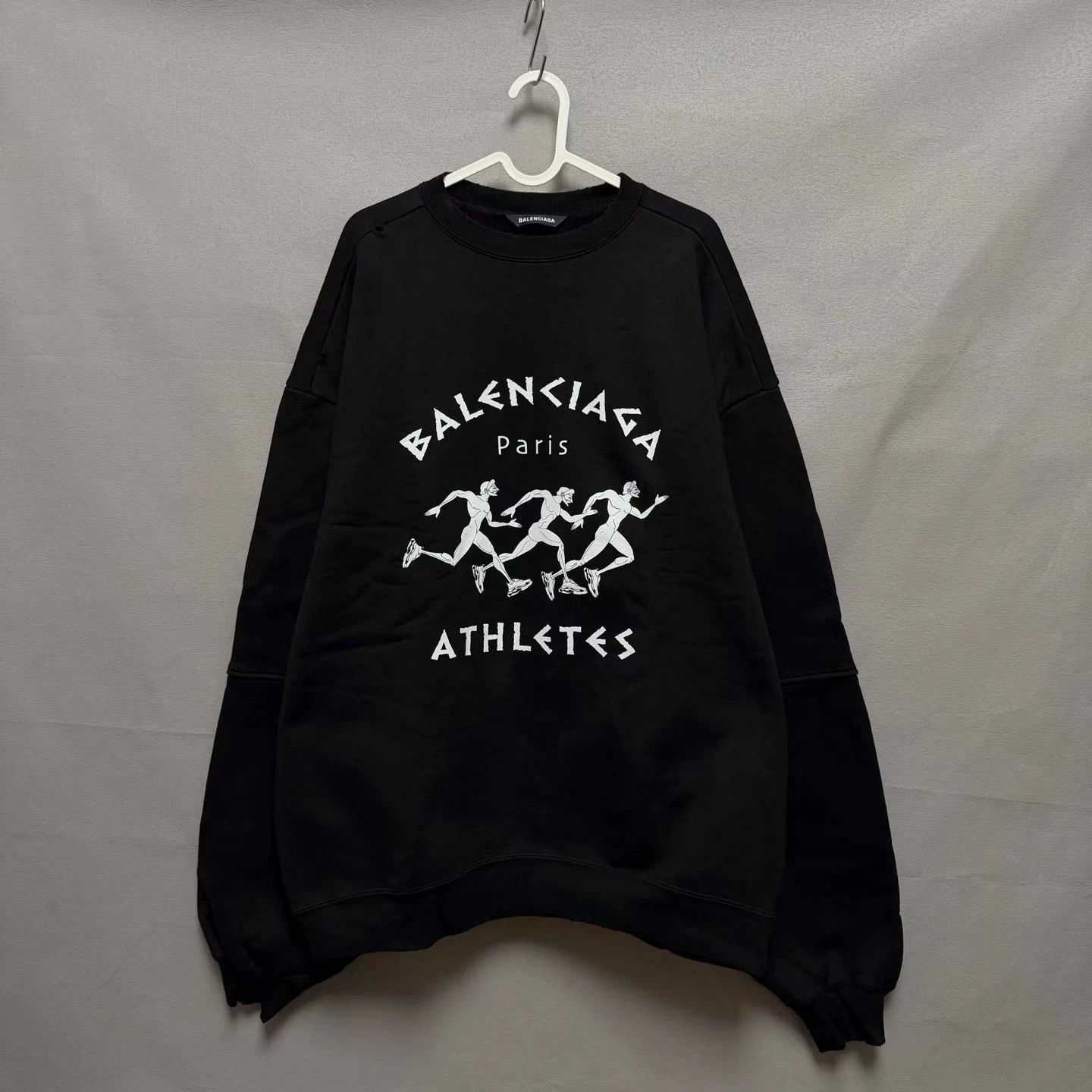 Balenciaga Balenciaga 21SS Marathon Print Distressed CrewneckSweatshirt Size US S / EU 44-46 / 1 - 1 Thumbnail